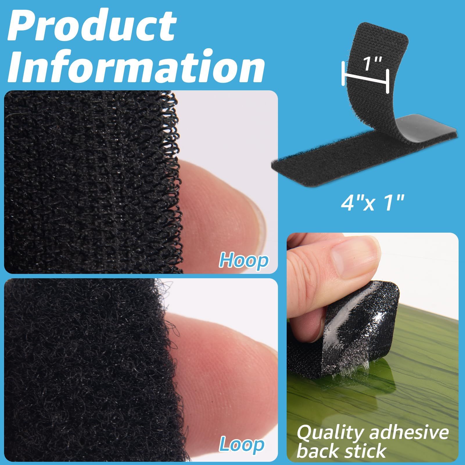 16 Sets Hook and Loop Tape Sticky Back view 3