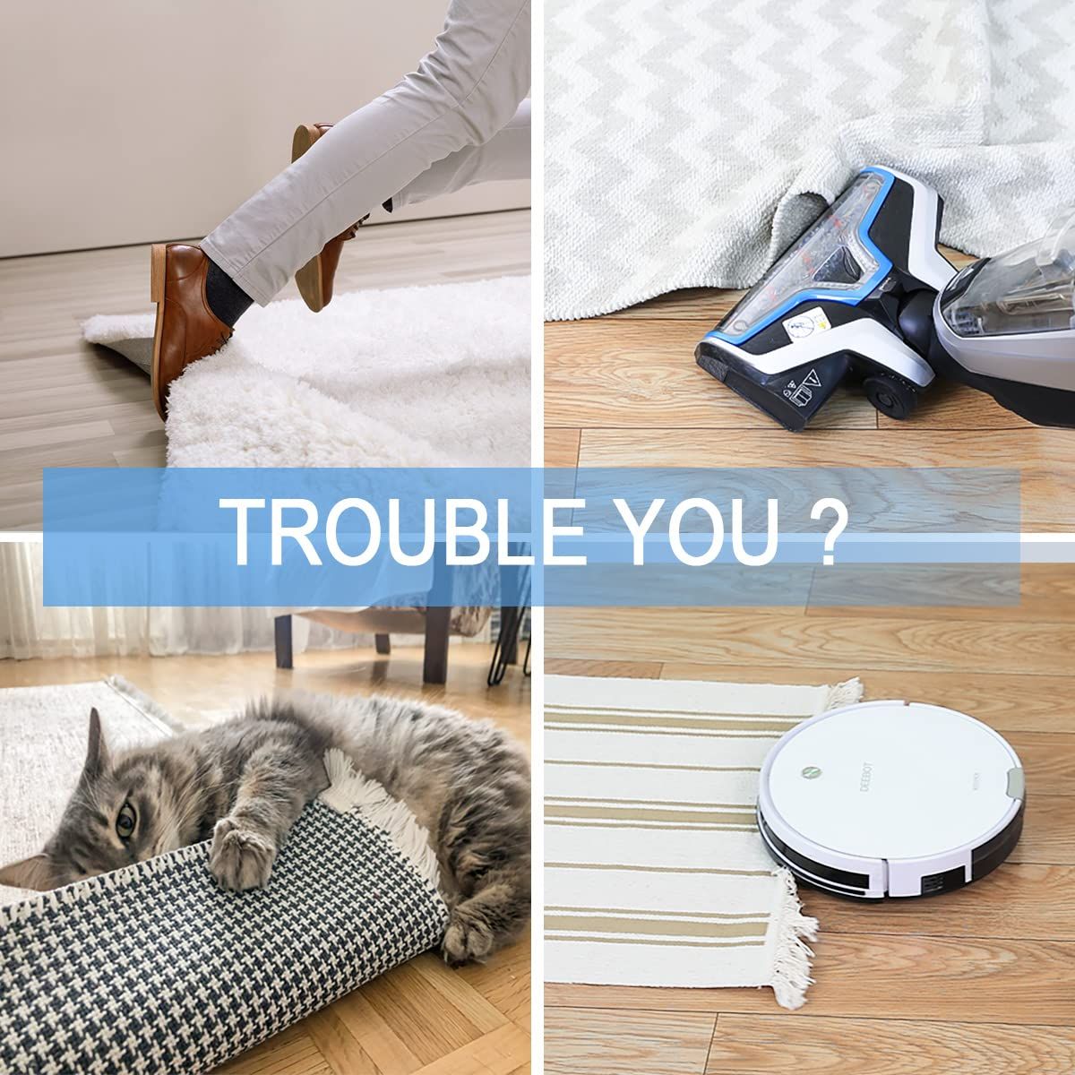 Invisible sofa cushion holder Rug Anchors Carpet Hook and Loop Non-Slip Mat view 5
