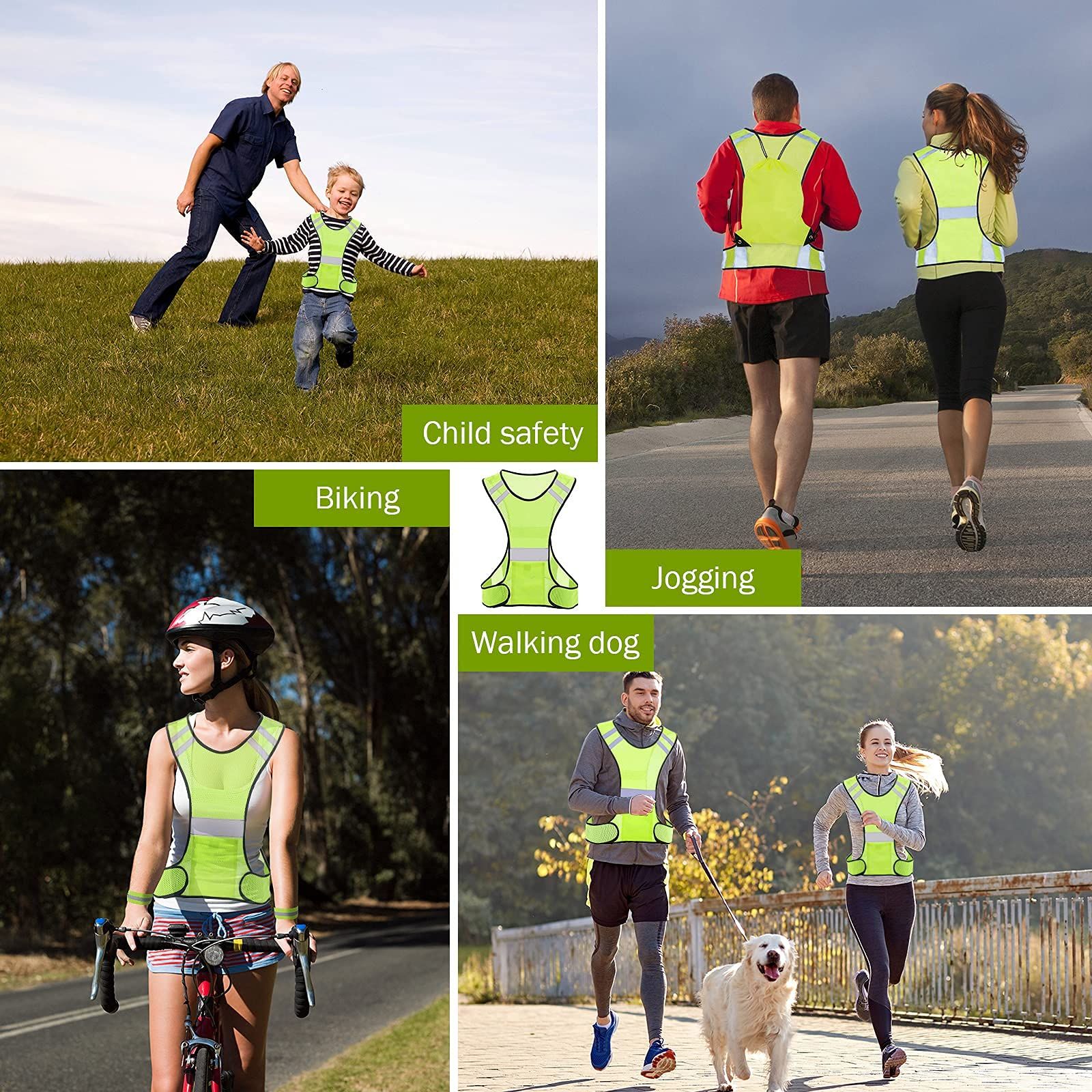 Reflective Running Vest, High Visibility Running Gear with Large Pocket Mesh view 2
