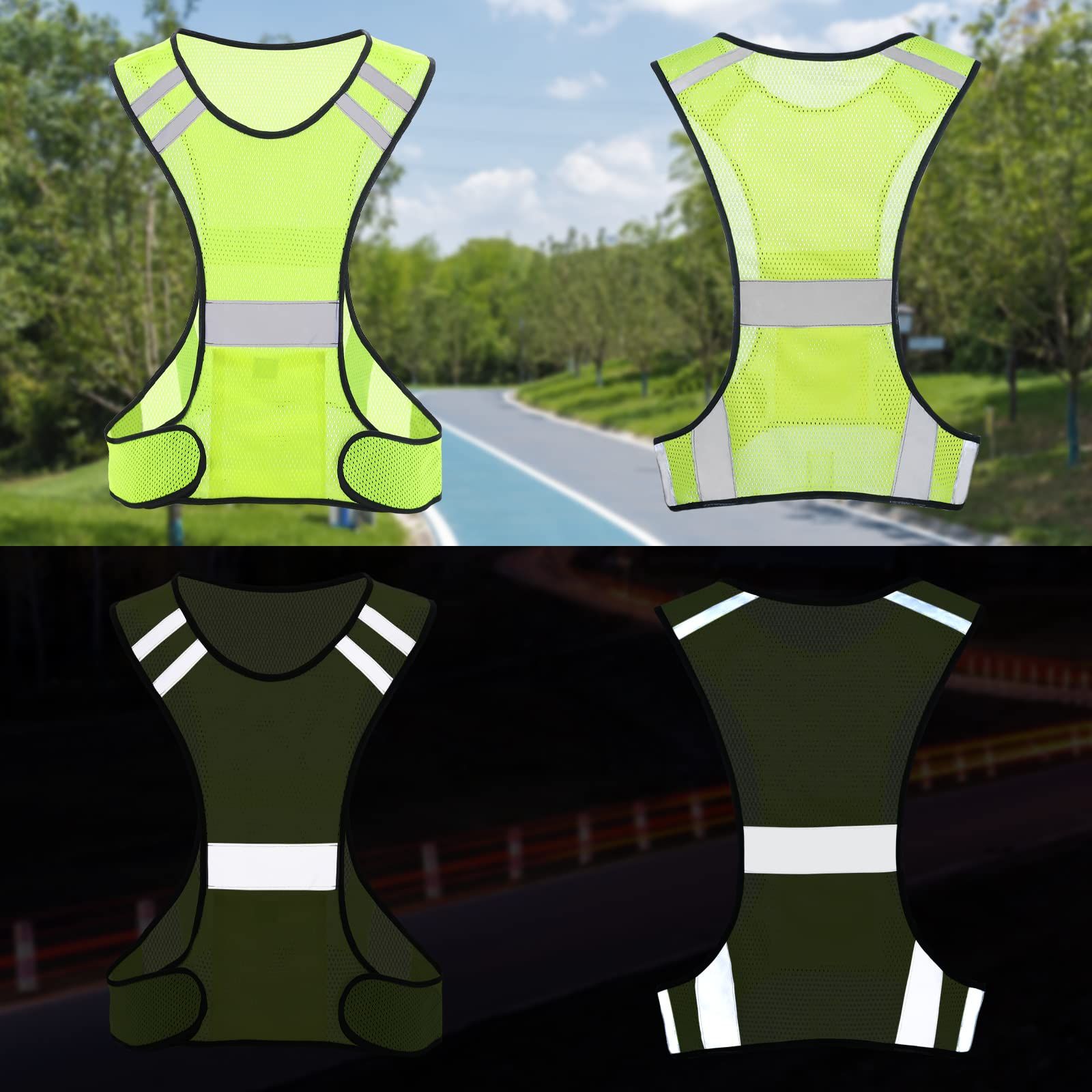 Reflective Running Vest, High Visibility Running Gear with Large Pocket Mesh view 4