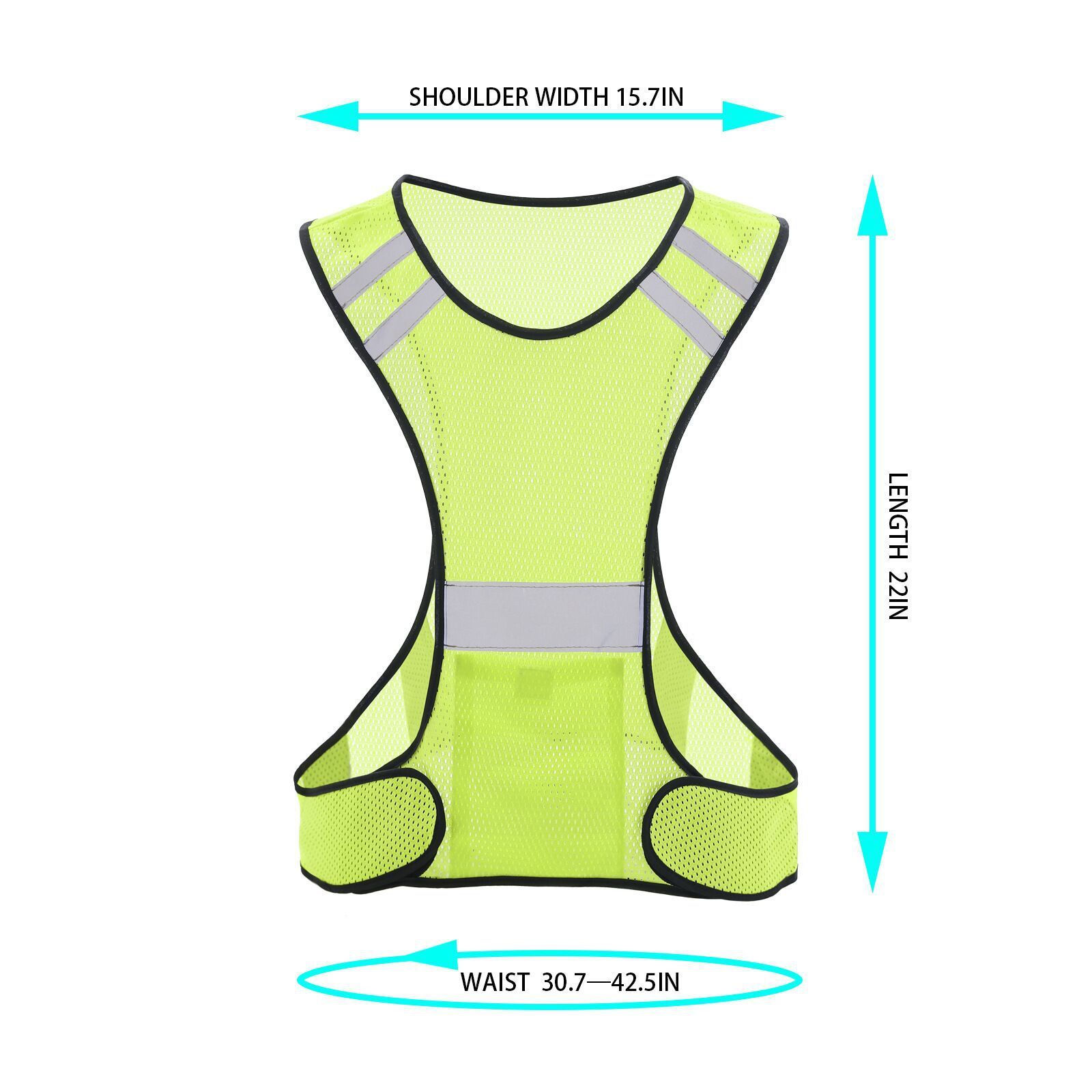 Reflective Running Vest, High Visibility Running Gear with Large Pocket Mesh view 5