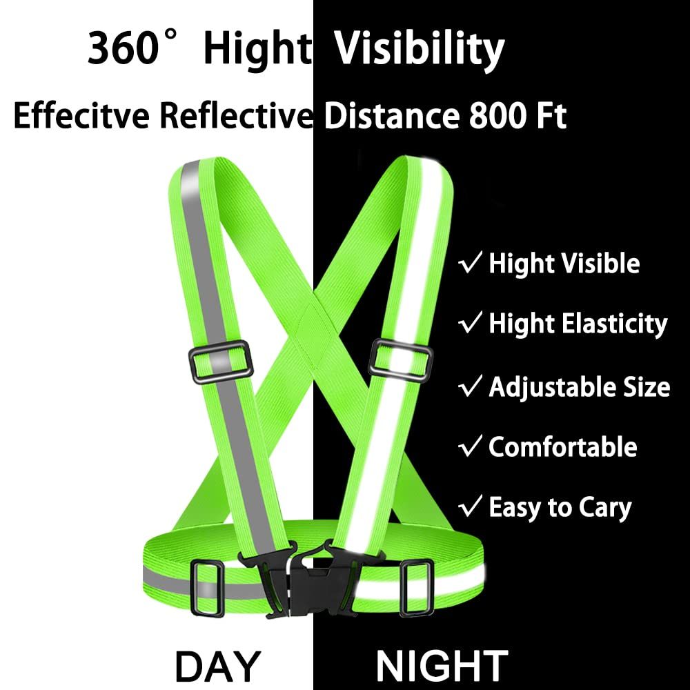 High Visibility Reflective Vest Safety Vest Running Reflective Gear Adjustable view 2