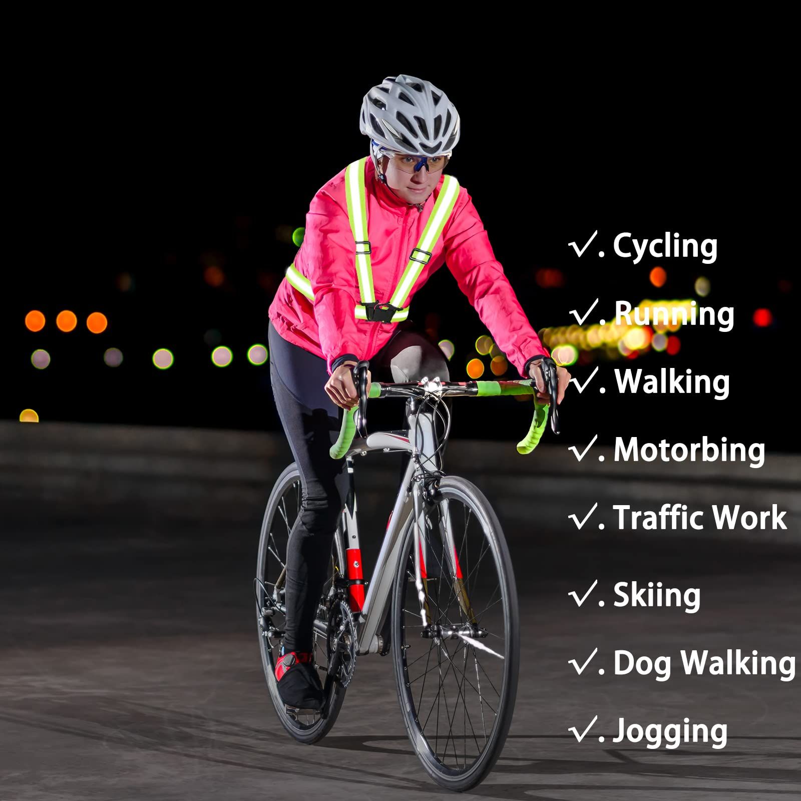High Visibility Reflective Vest Safety Vest Running Reflective Gear Adjustable view 4