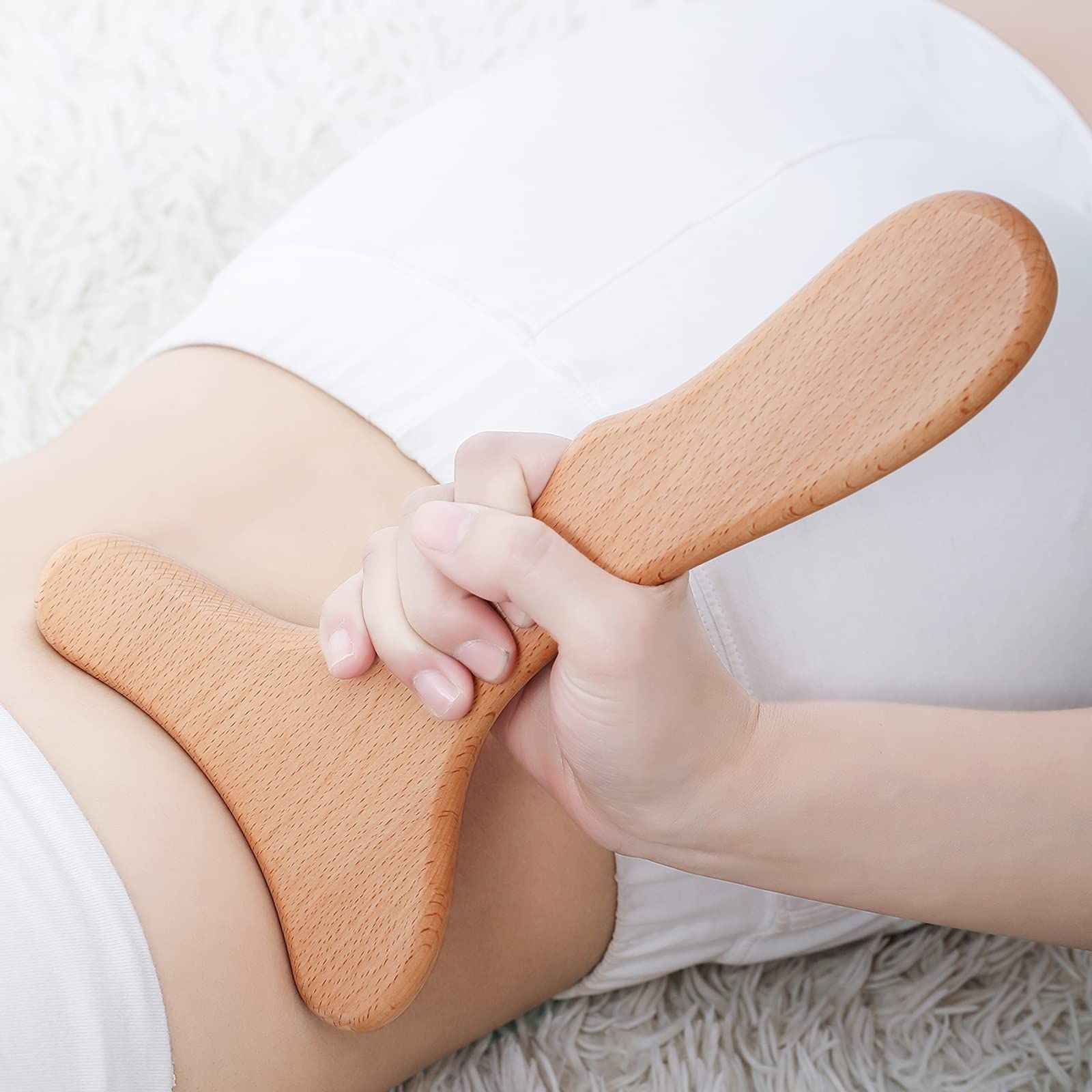 Massage Tool Wooden Lymphatic Drainage Massager One-Handed Body Sculpting