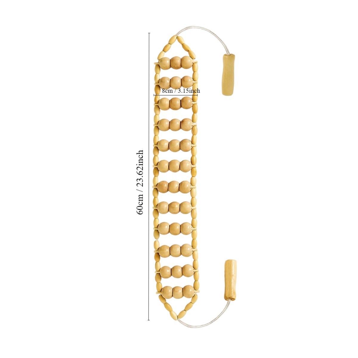Massage Tools,Back Wooden Massage Roller Rope Tool Kit Professional Cellulite view 5