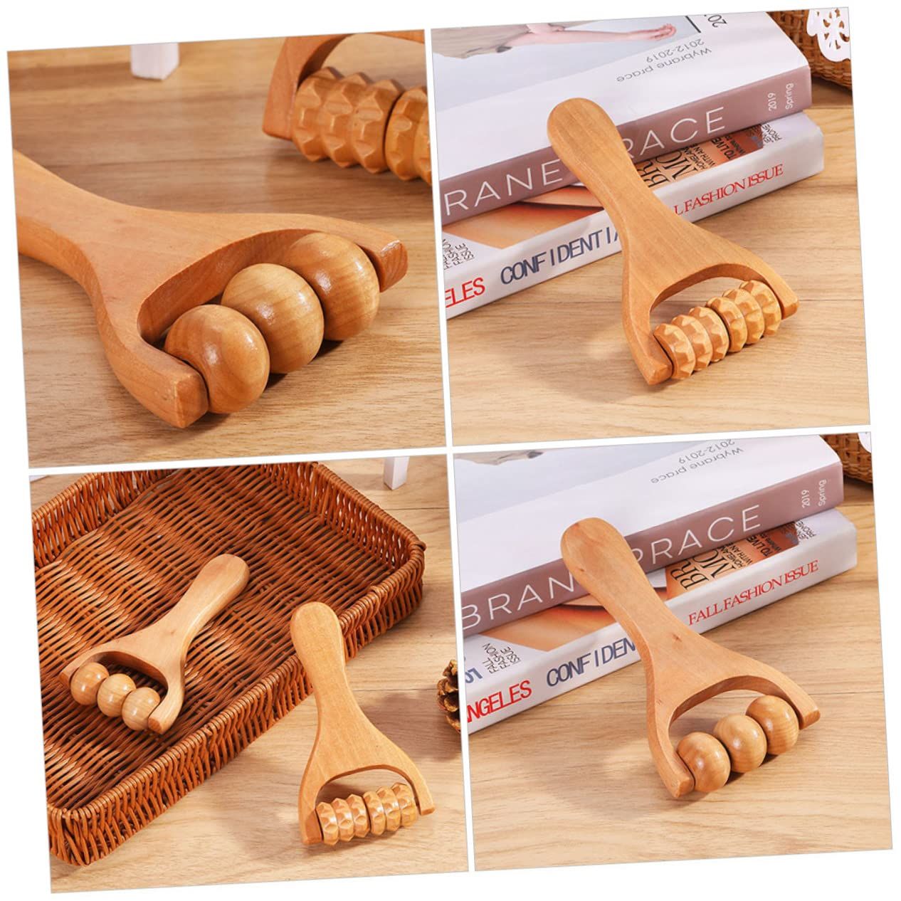 3pcs Massage Hand Roller Massagers for Neck Wooden Massager Tool Massage Stick view 5