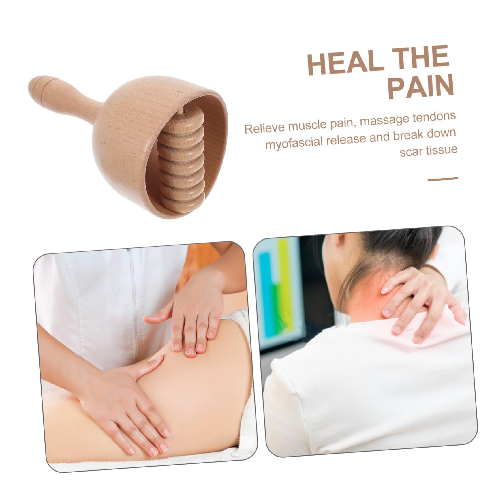 Wood Massage Cup with Roller Massage Scraping Stick Wooden Therapy Cup Therapy view 2