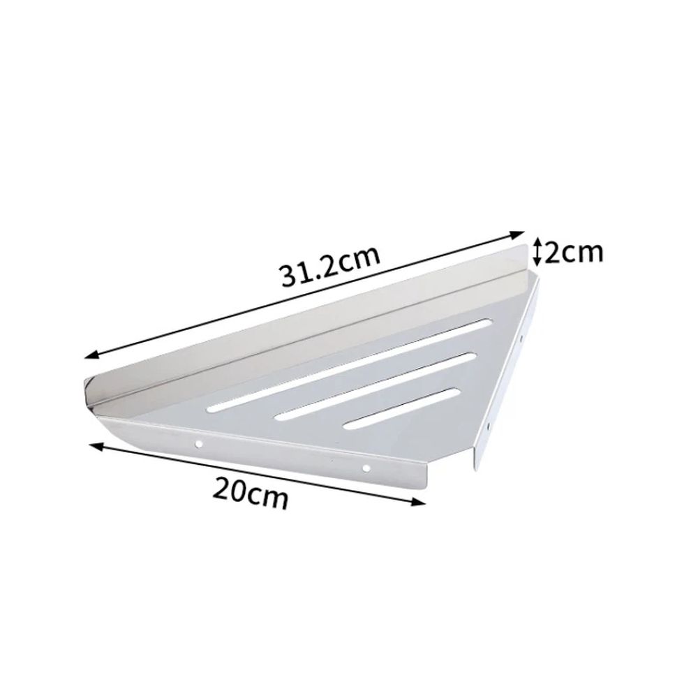 Lavatory Bathroom Corner Stainless Steel Shelf Wall Mount Triangular view 5