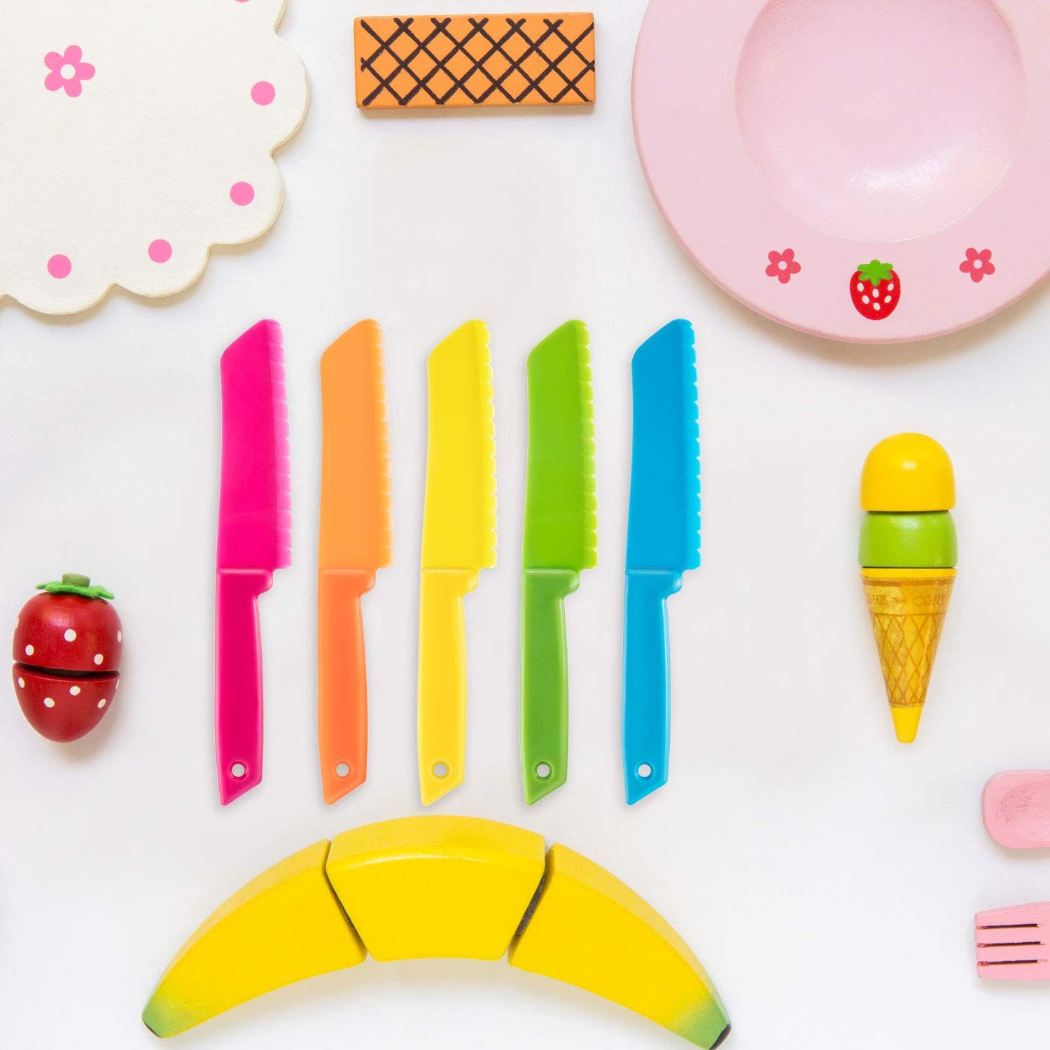 10 Pieces Kid Plastic Nylon Cooking Knife Set view 4