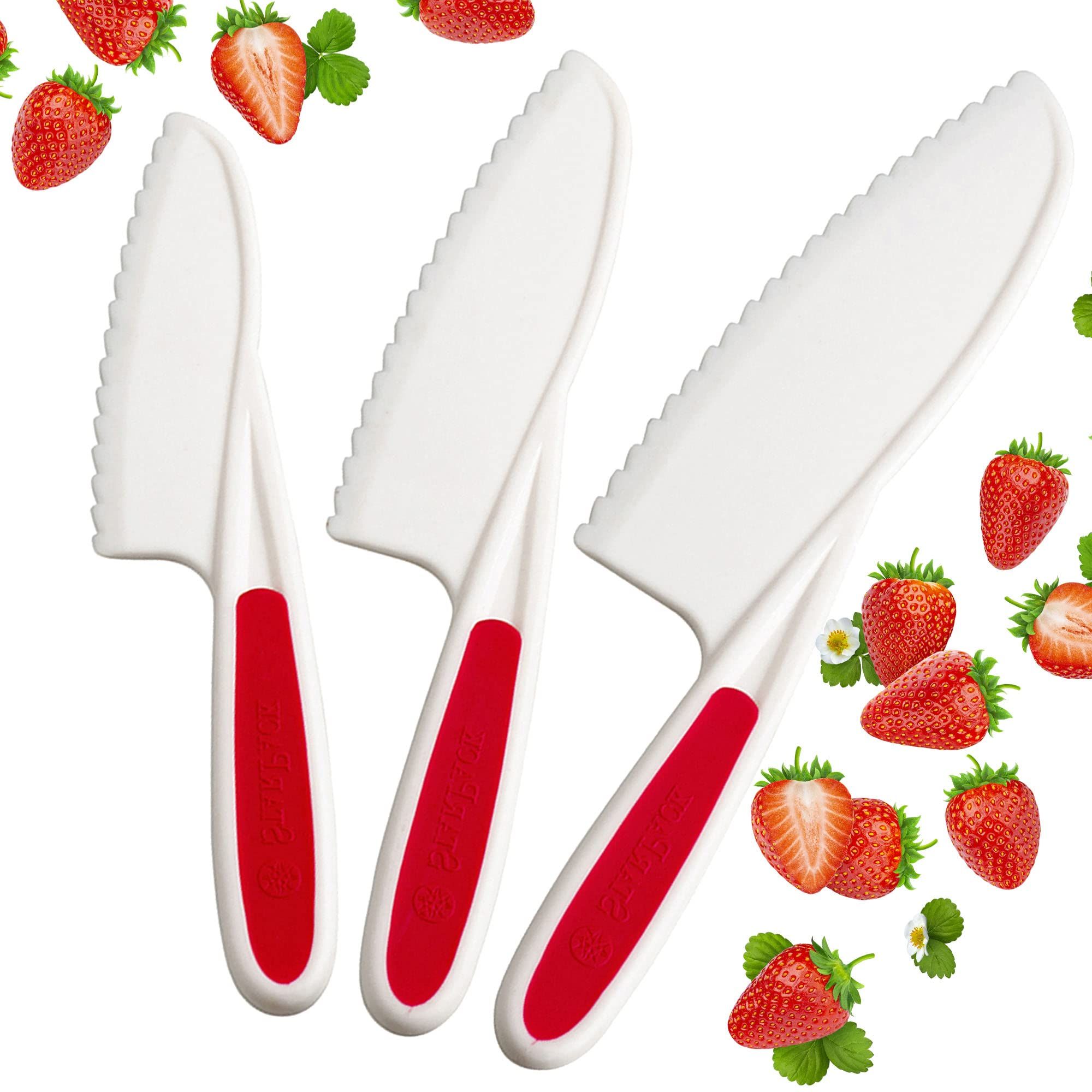 Kids Knife Set of 3 - Toddler Knife Set for Real Cooking - Montessori Knife