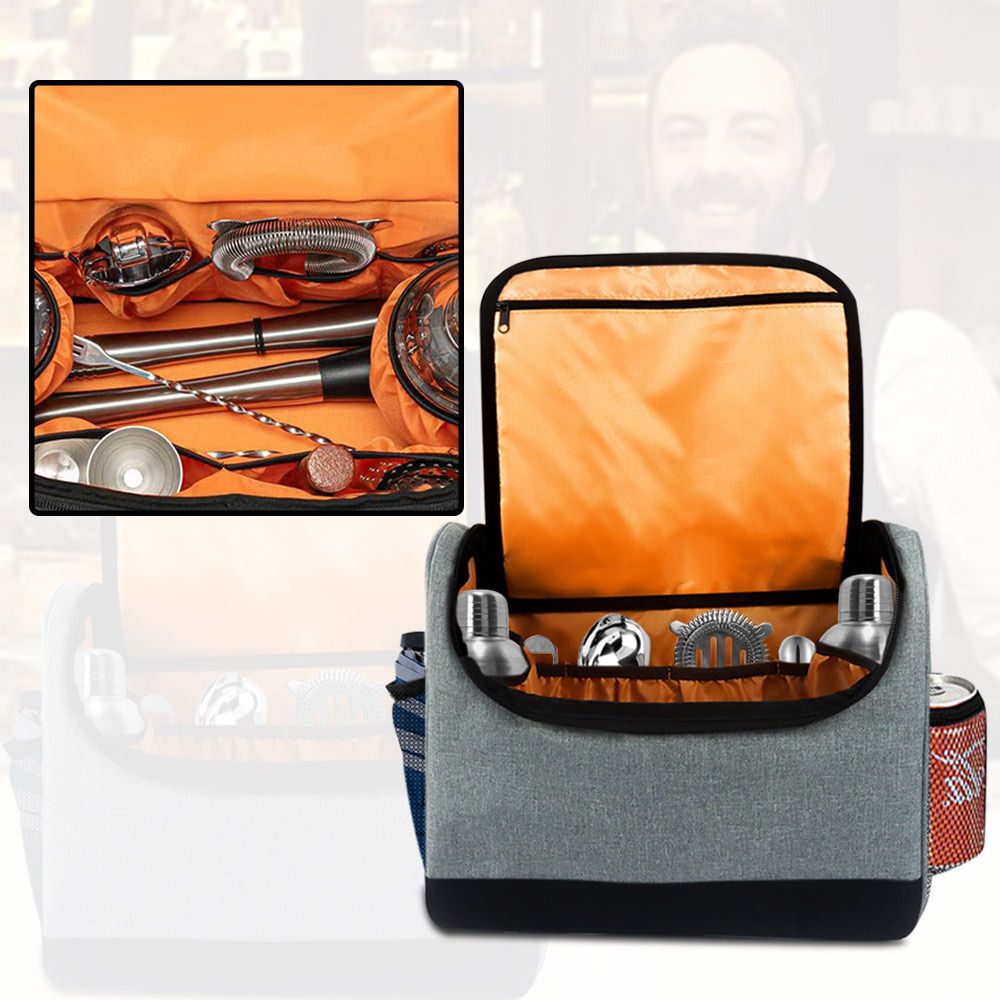 Bartender Kit Bag, Waterproof Large-Capacity Travel Bartender Kit Bag with view 3