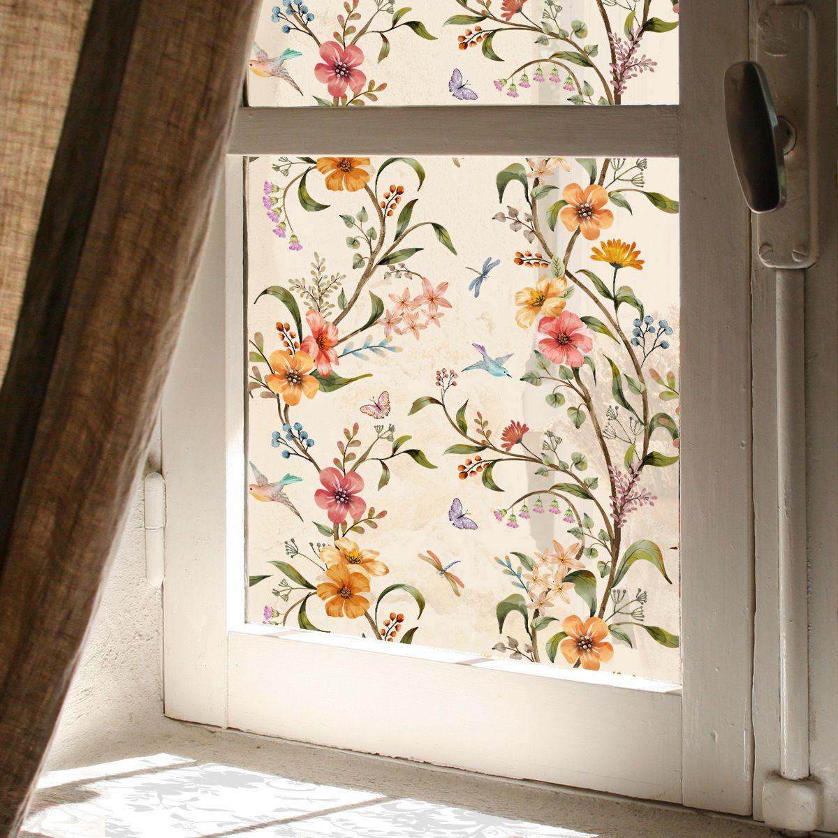 45*150cm Floral Window Wallpaper Peel and Stick Flower Window Wallpaper view 3
