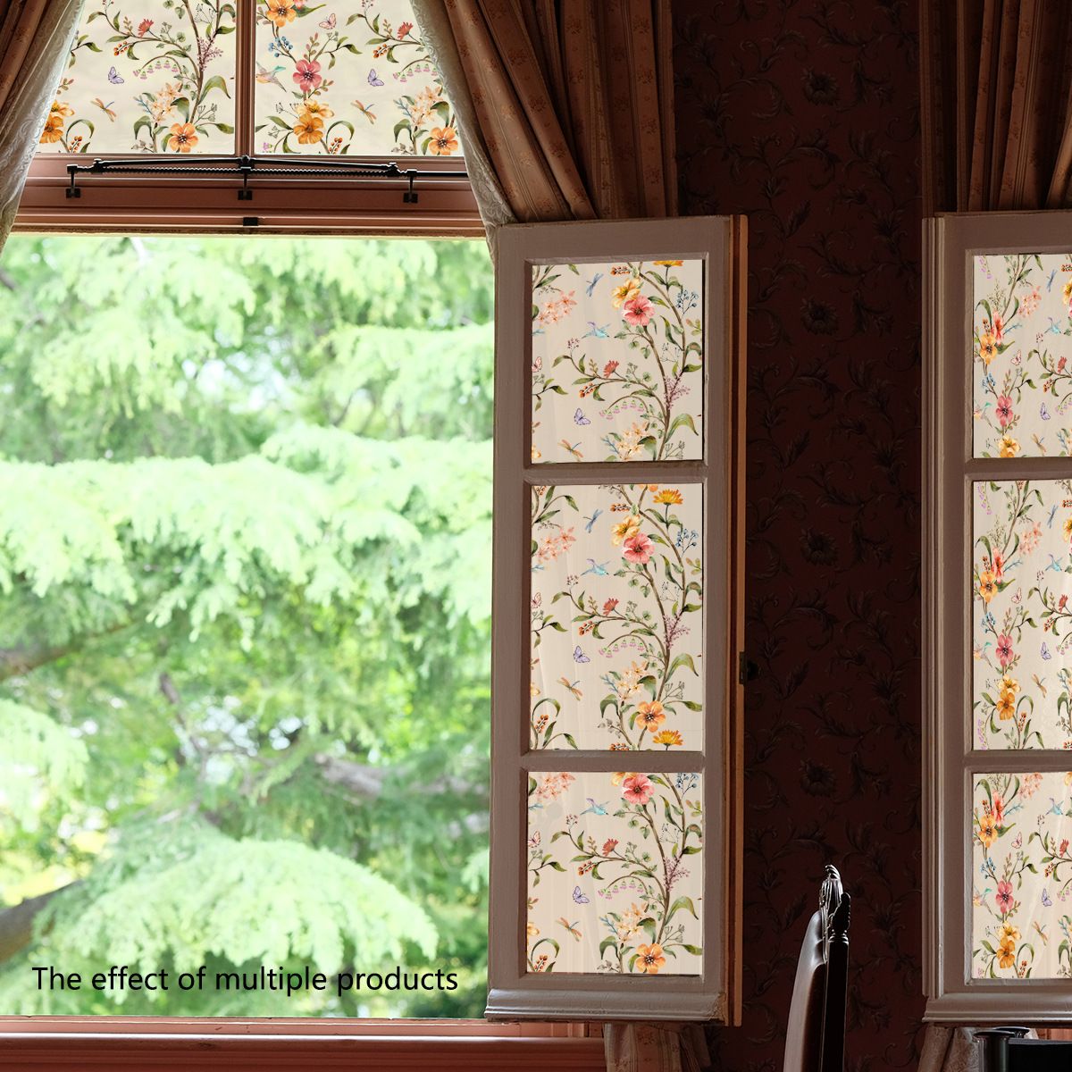 45*150cm Floral Window Wallpaper Peel and Stick Flower Window Wallpaper view 4
