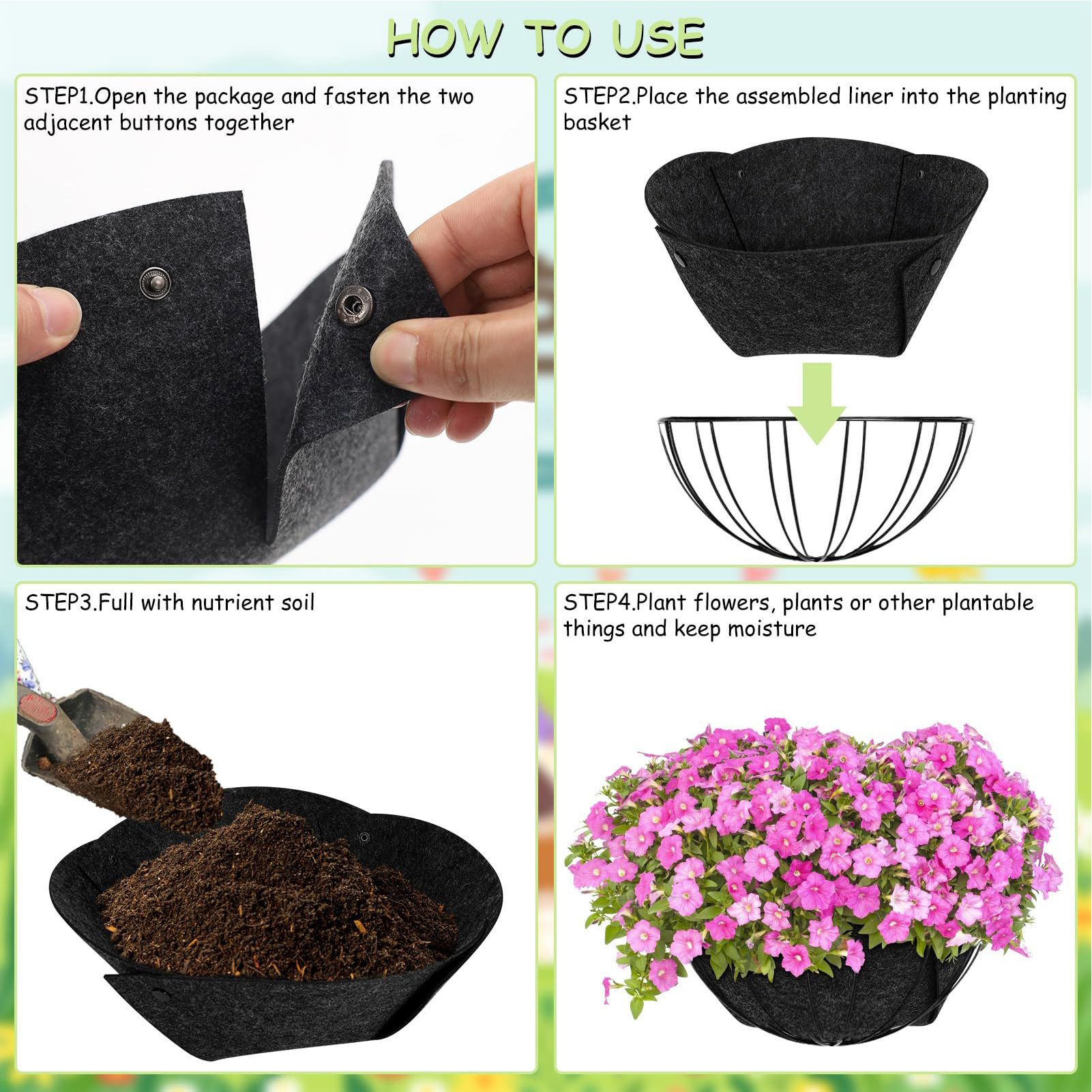 Round Planter Basket Liners view 4