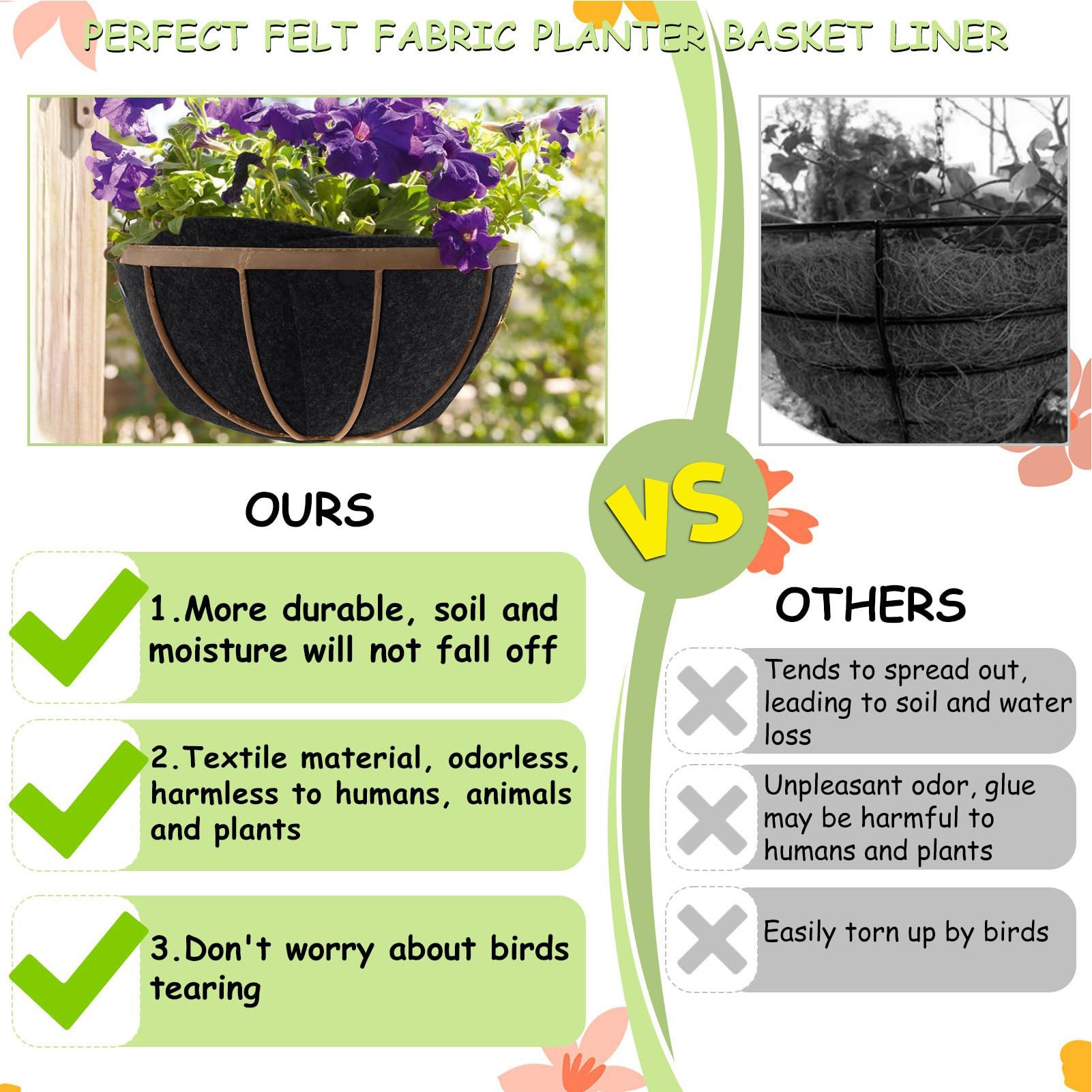 Round Planter Basket Liners view 5