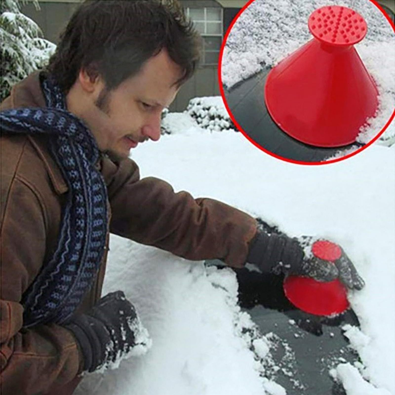 Car Window Wiper, Car Rearview Mirror Defroster, Can Be Used As a Funnel, 3 in view 3