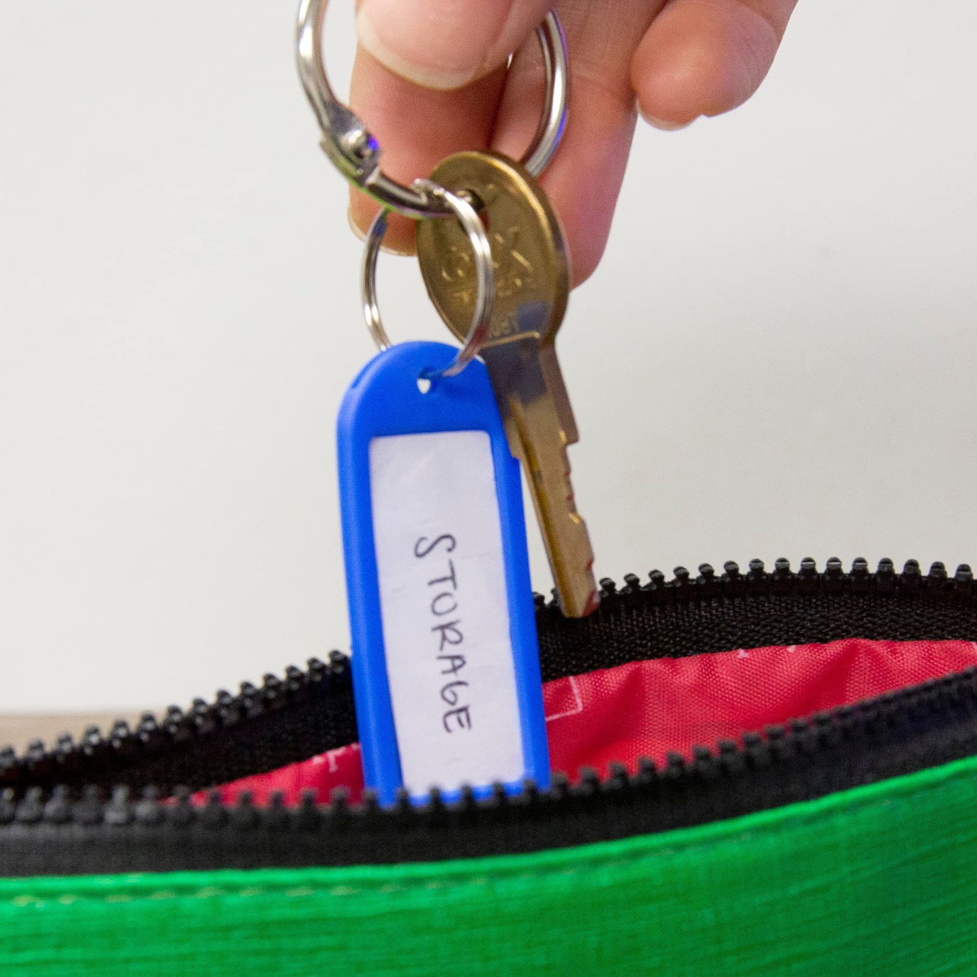 Key Tag Label Window, Assorted Color Tags, Plastic Key Holder Key Ring view 4