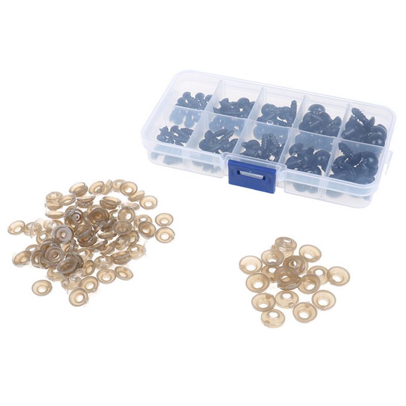 100pcs 6-12mm Black- DIY Safety Eyes for Stuffed Animal Puppets DIY Craft Doll view 4
