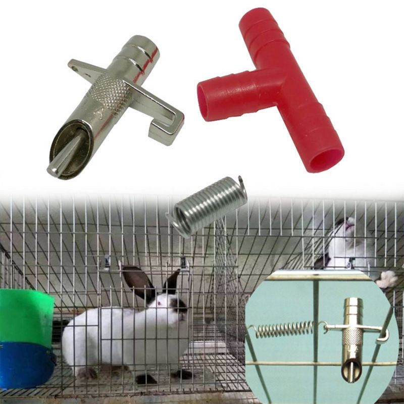 10 Sets Automatic Rabbit Watering System Rabbit Waterer Drinker Galvanized view 5