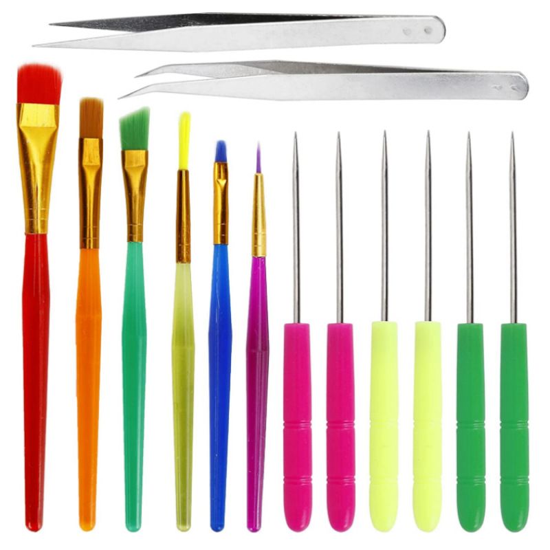 14 Pieces Cake Decorating Tool Set Cookie Tools Decorating Kit Brushes Scriber
