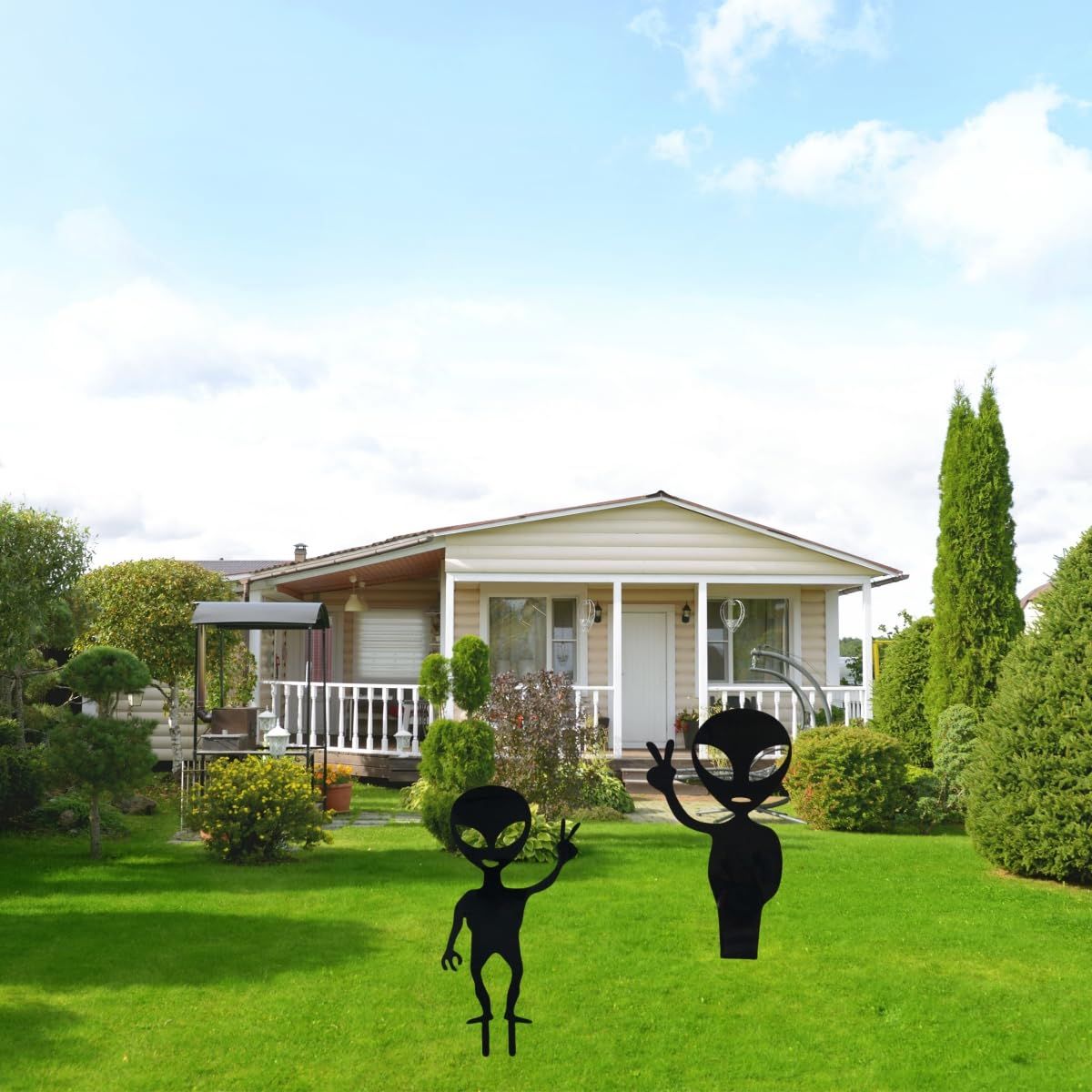 2PC Acrylic Alien Garden Decoration - Perfect for Halloween and Other Festive view 4