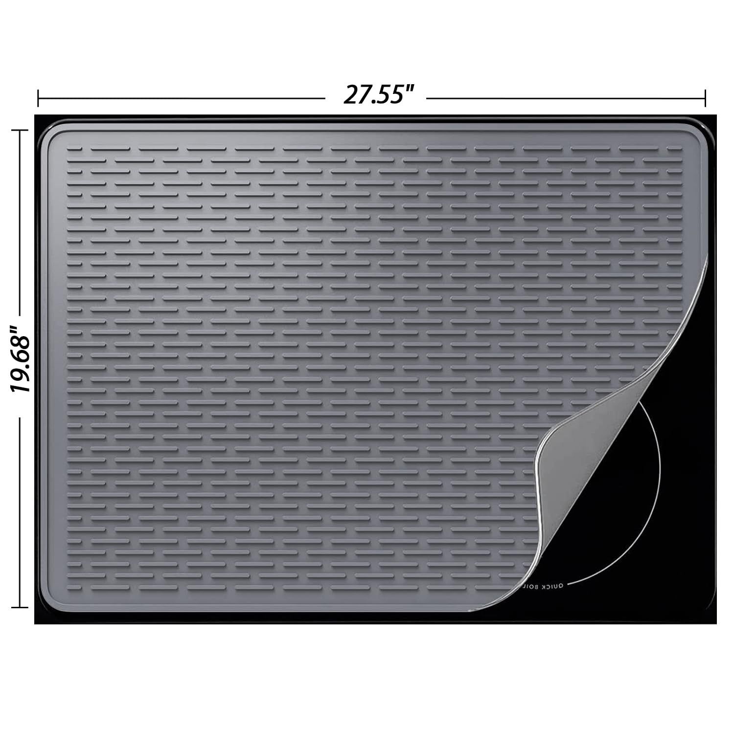 Multipurpose Sink Mat Silicone Non-Slip Under Sink Mat Heat Resistant Solid view 4