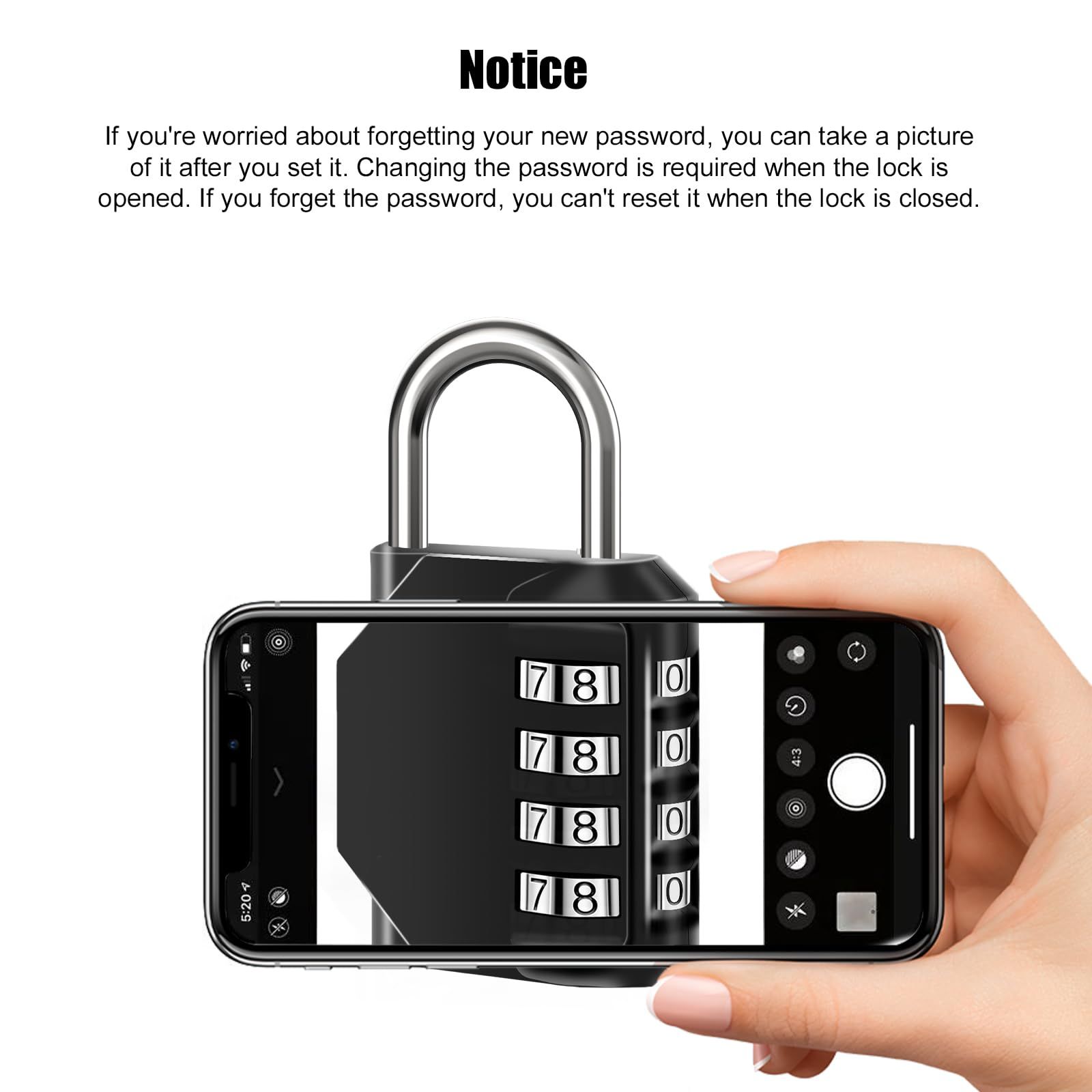 2PCS Combination Lock Waterproof 4 Digit Padlocks with Combination Code view 4