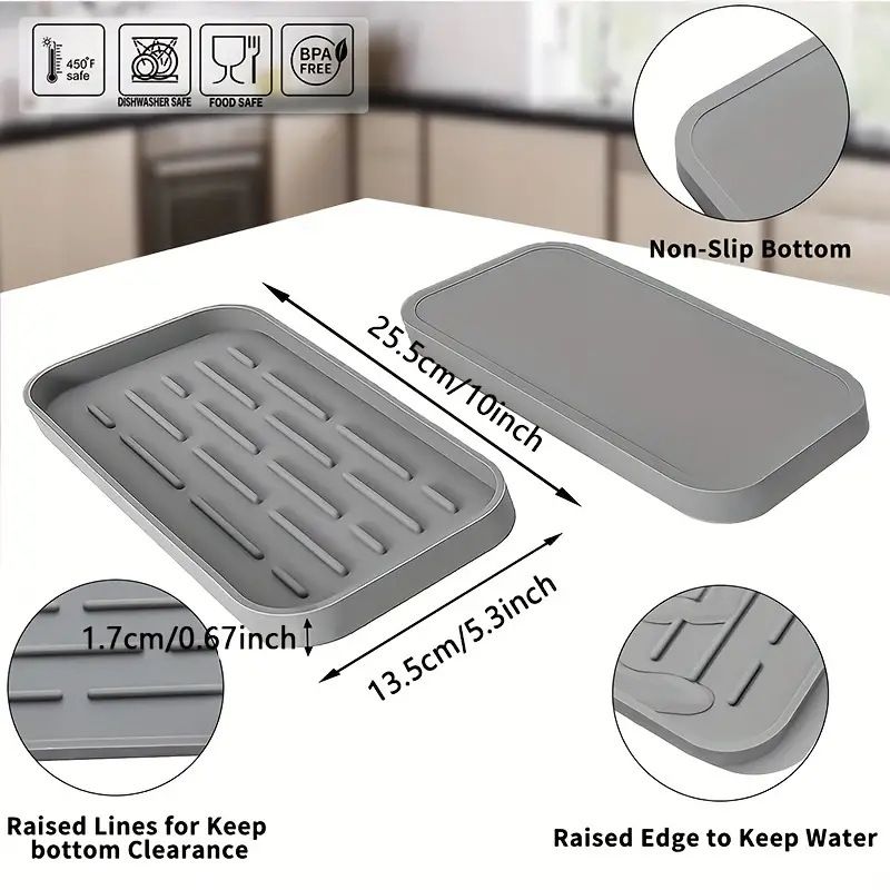 Silicone Kitchen Sink Organizer Tray for Multiple Usage view 2