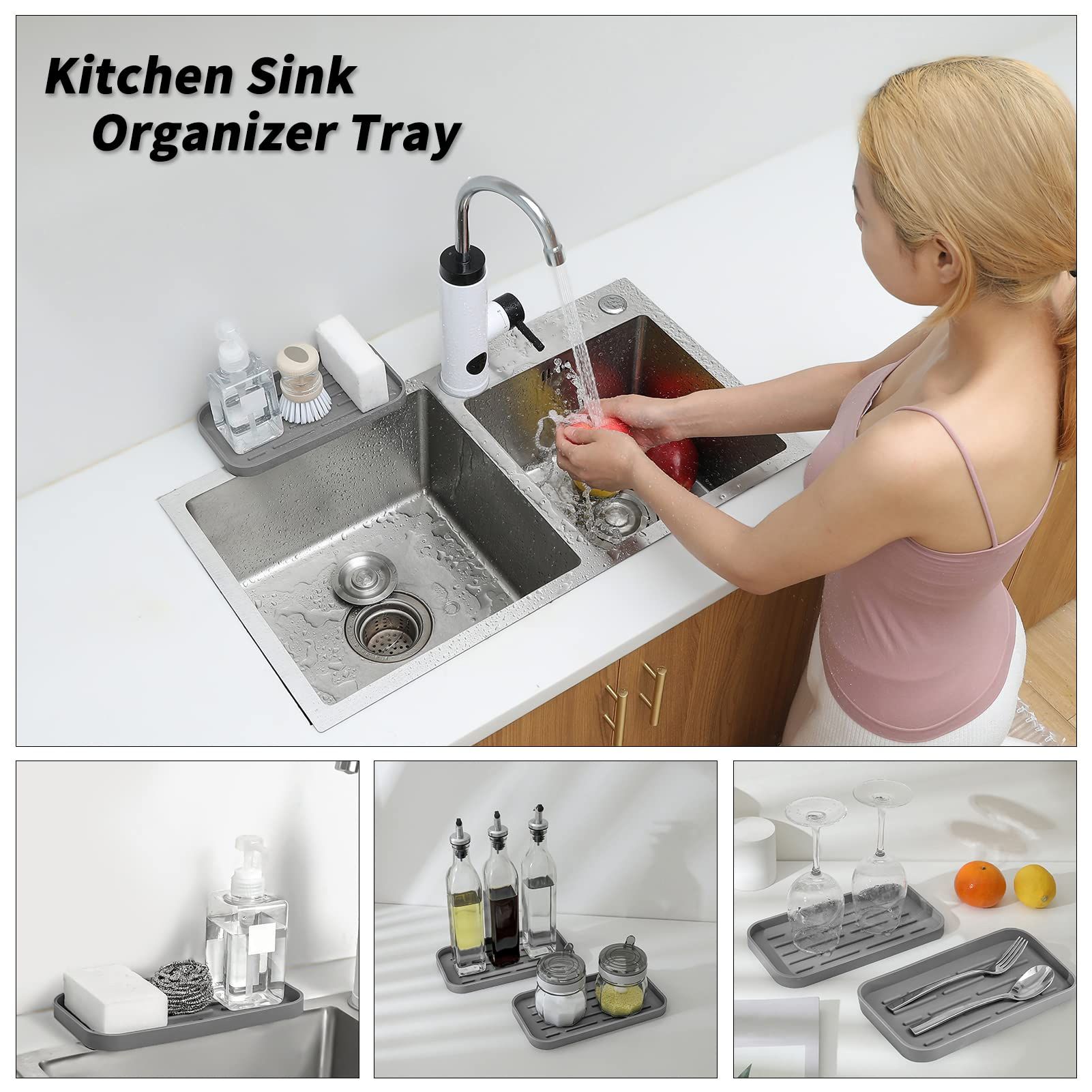 Silicone Kitchen Sink Organizer Tray for Multiple Usage view 5