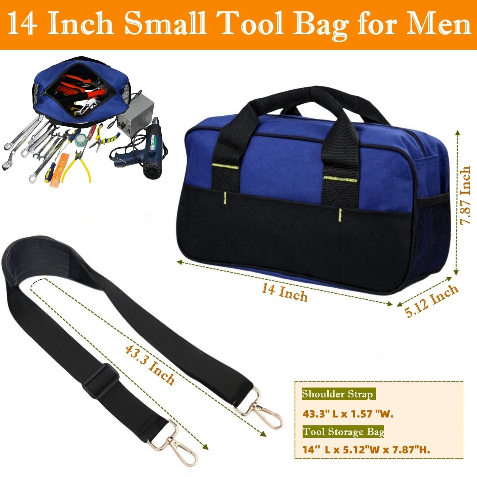 14 Inch Tool Bag for Men view 3