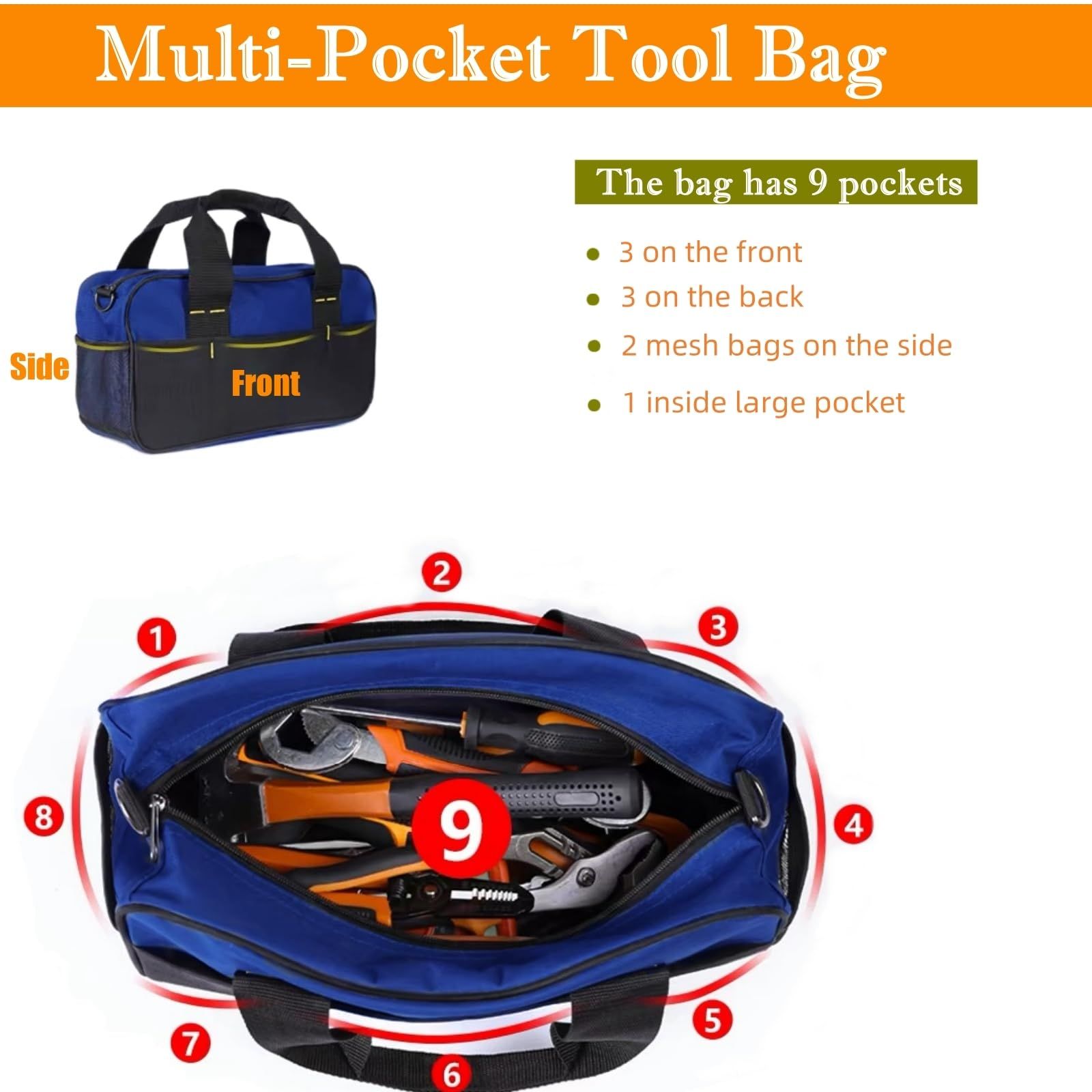 14 Inch Tool Bag for Men view 4