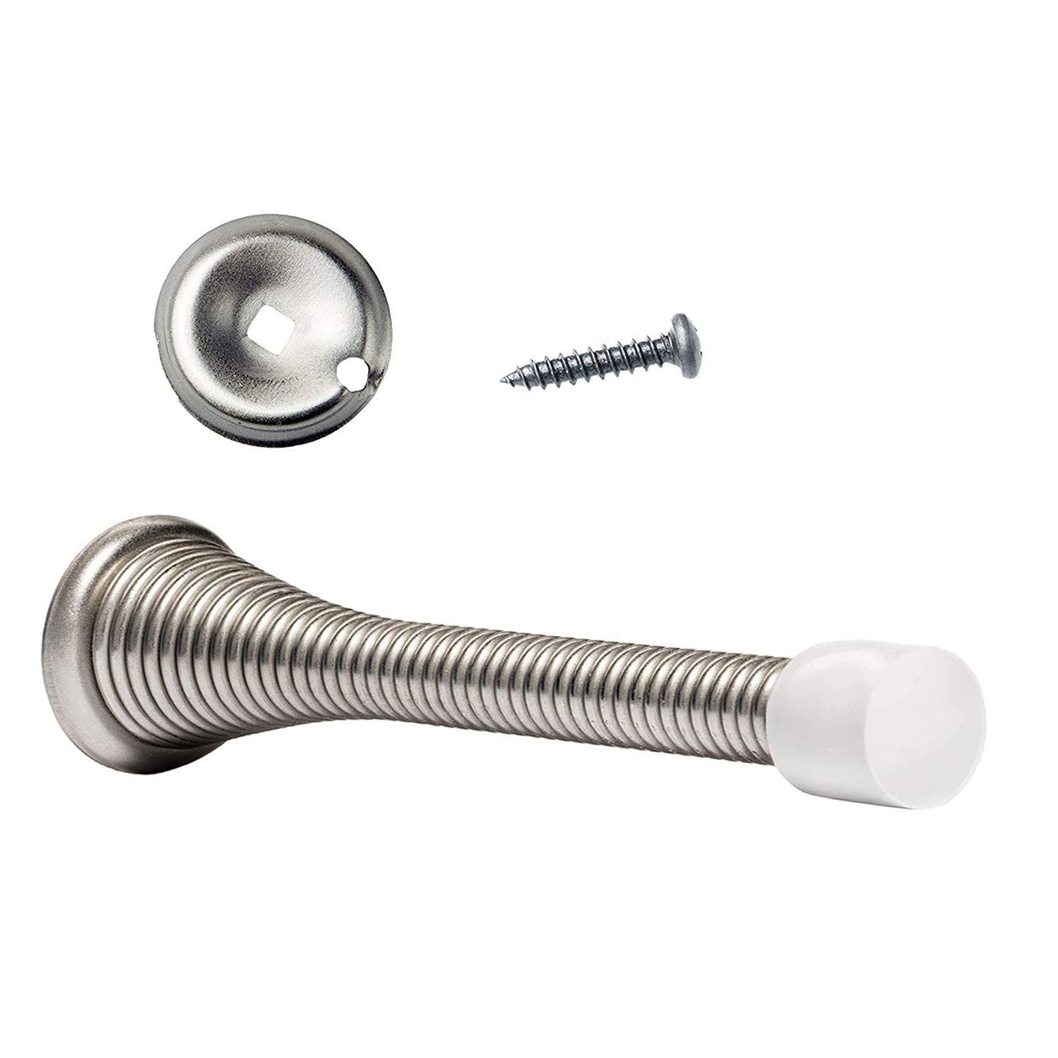 12 Pack Spring Door Stops 3 1/4" Flexible Heavy Duty Spring Door Stopper with view 2