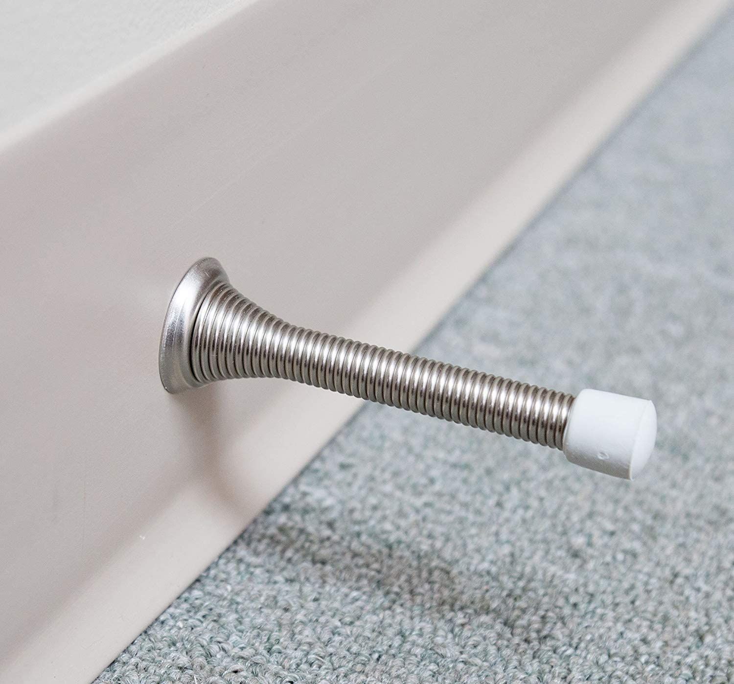 12 Pack Spring Door Stops 3 1/4" Flexible Heavy Duty Spring Door Stopper with view 3