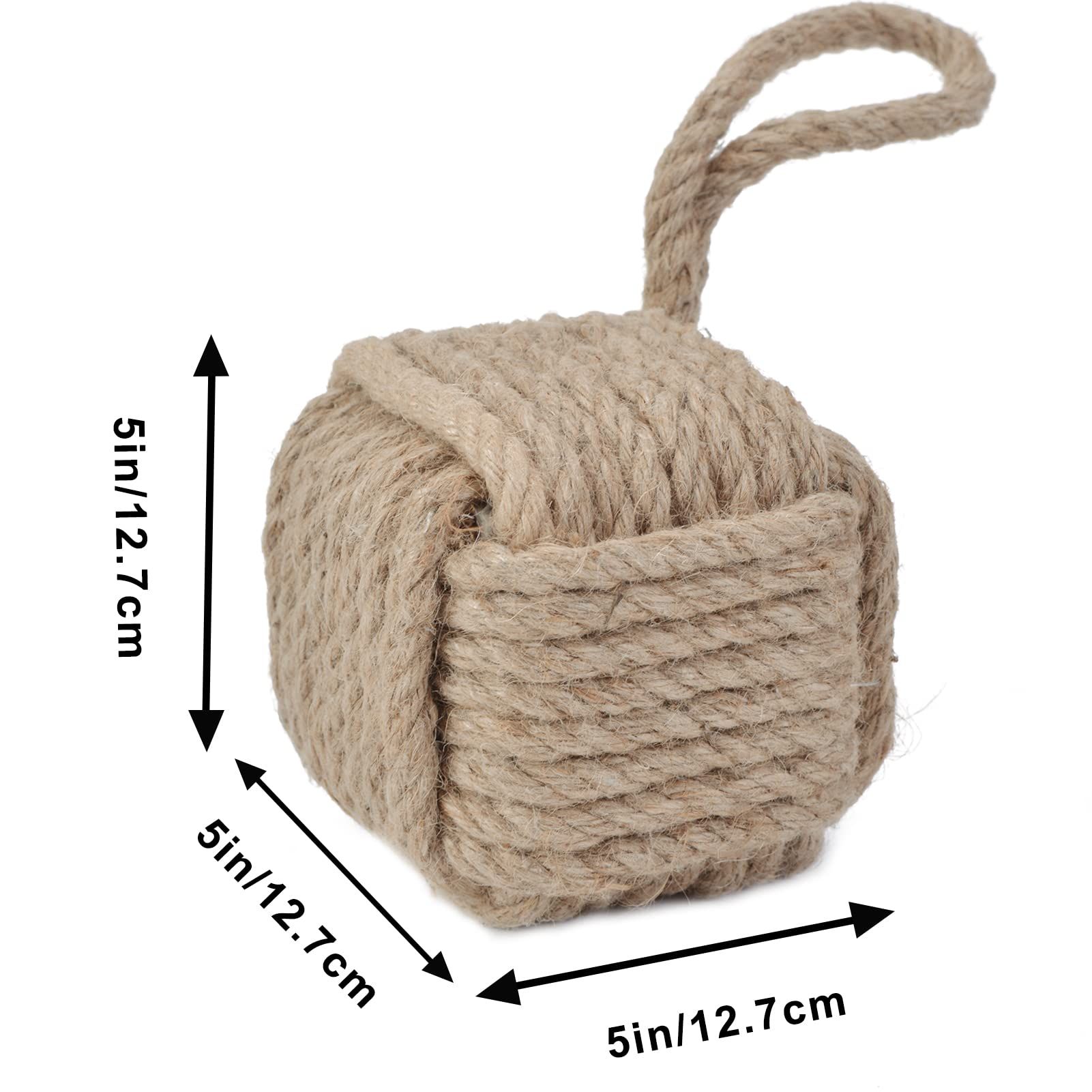 Rope Knot Door Stops Decorative Nautical Door Stopper Handmade with Handle view 3