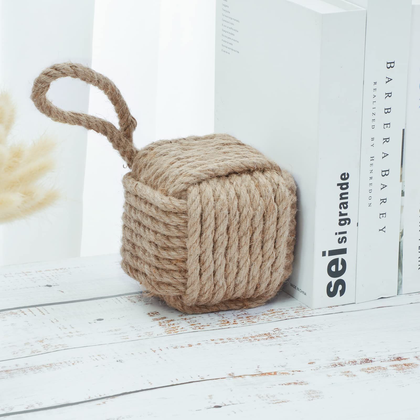 Rope Knot Door Stops Decorative Nautical Door Stopper Handmade with Handle view 5