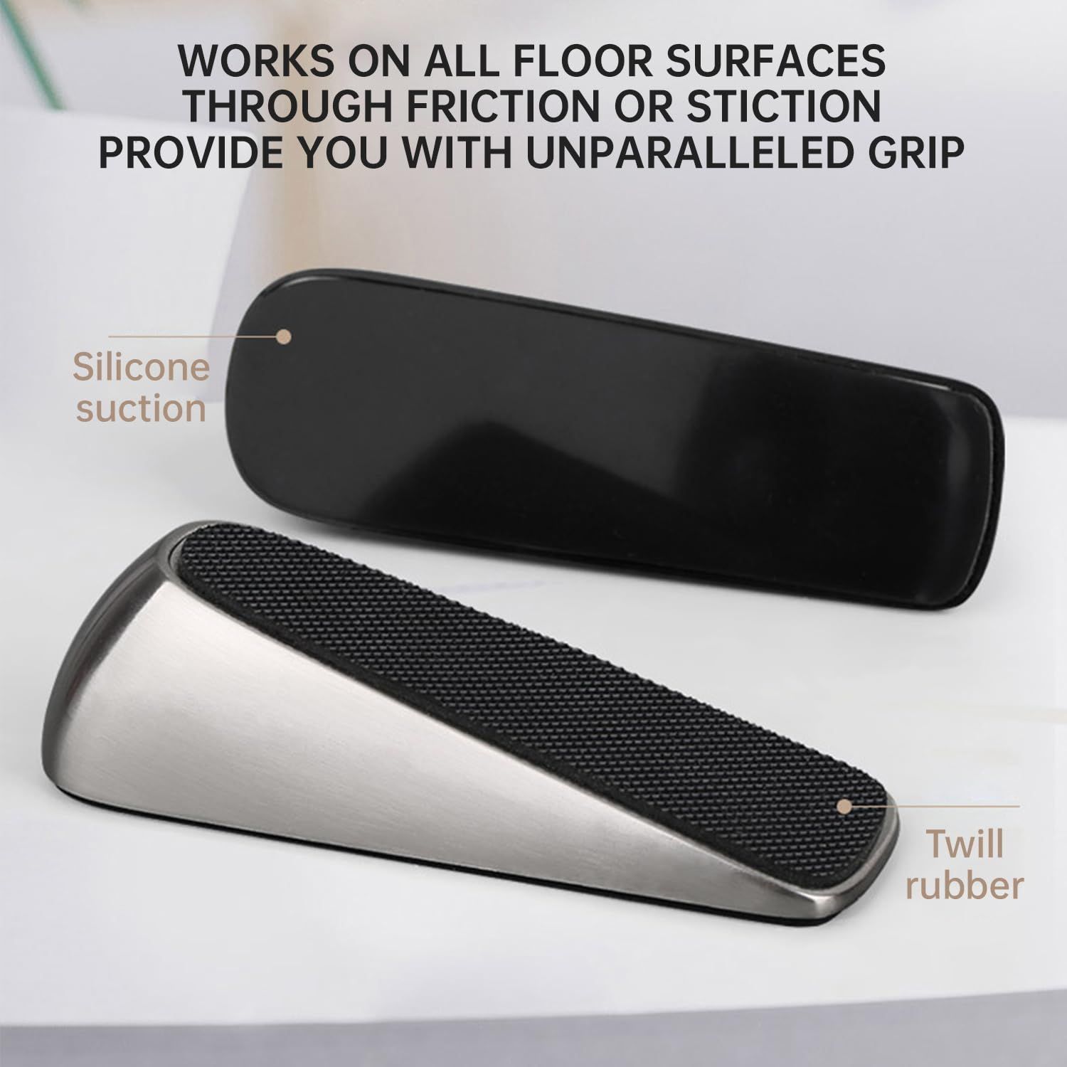 （2Pack）Strongest Door Stoppers Heavy Duty Door Stop Wedge Doorstop Quality view 2
