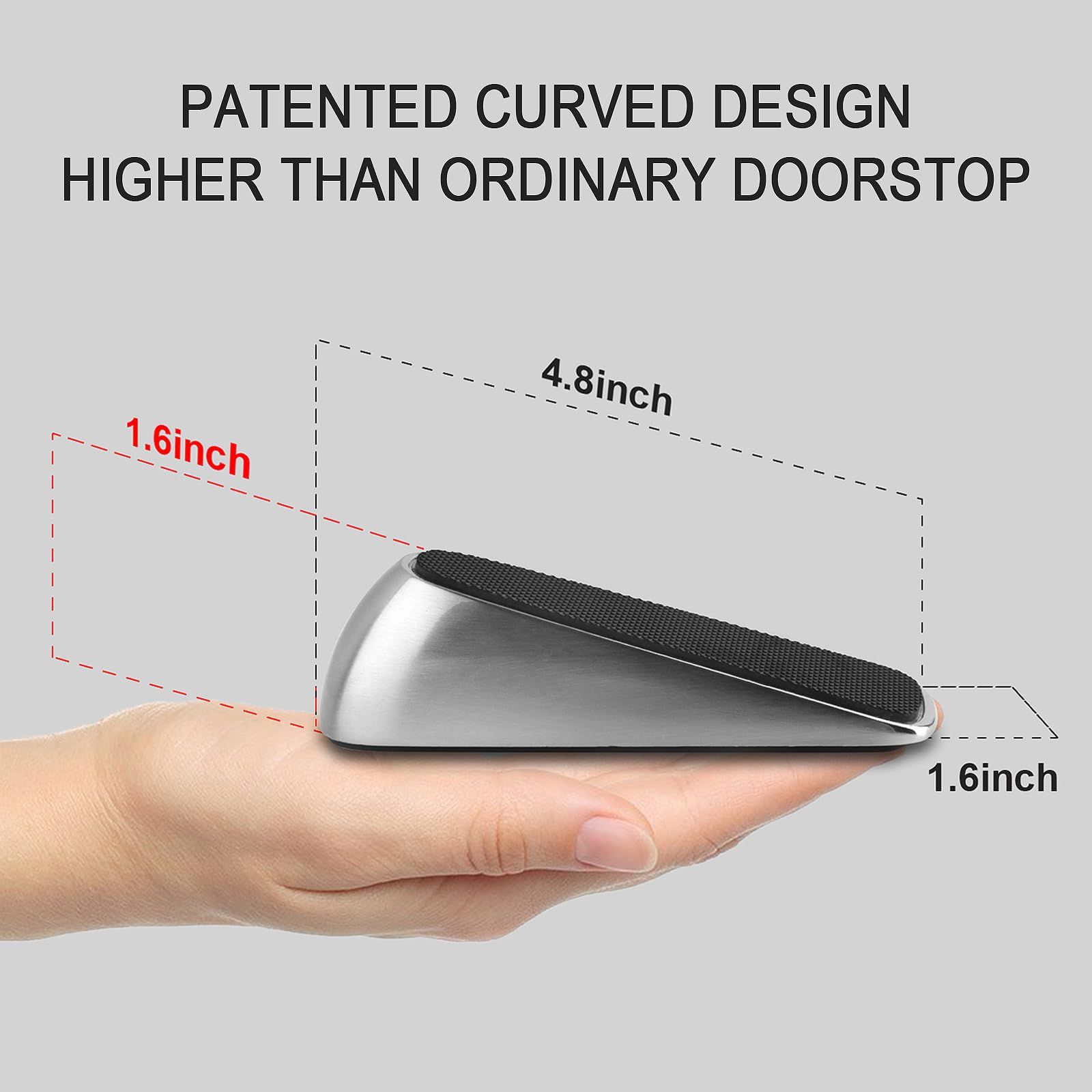 （2Pack）Strongest Door Stoppers Heavy Duty Door Stop Wedge Doorstop Quality view 4