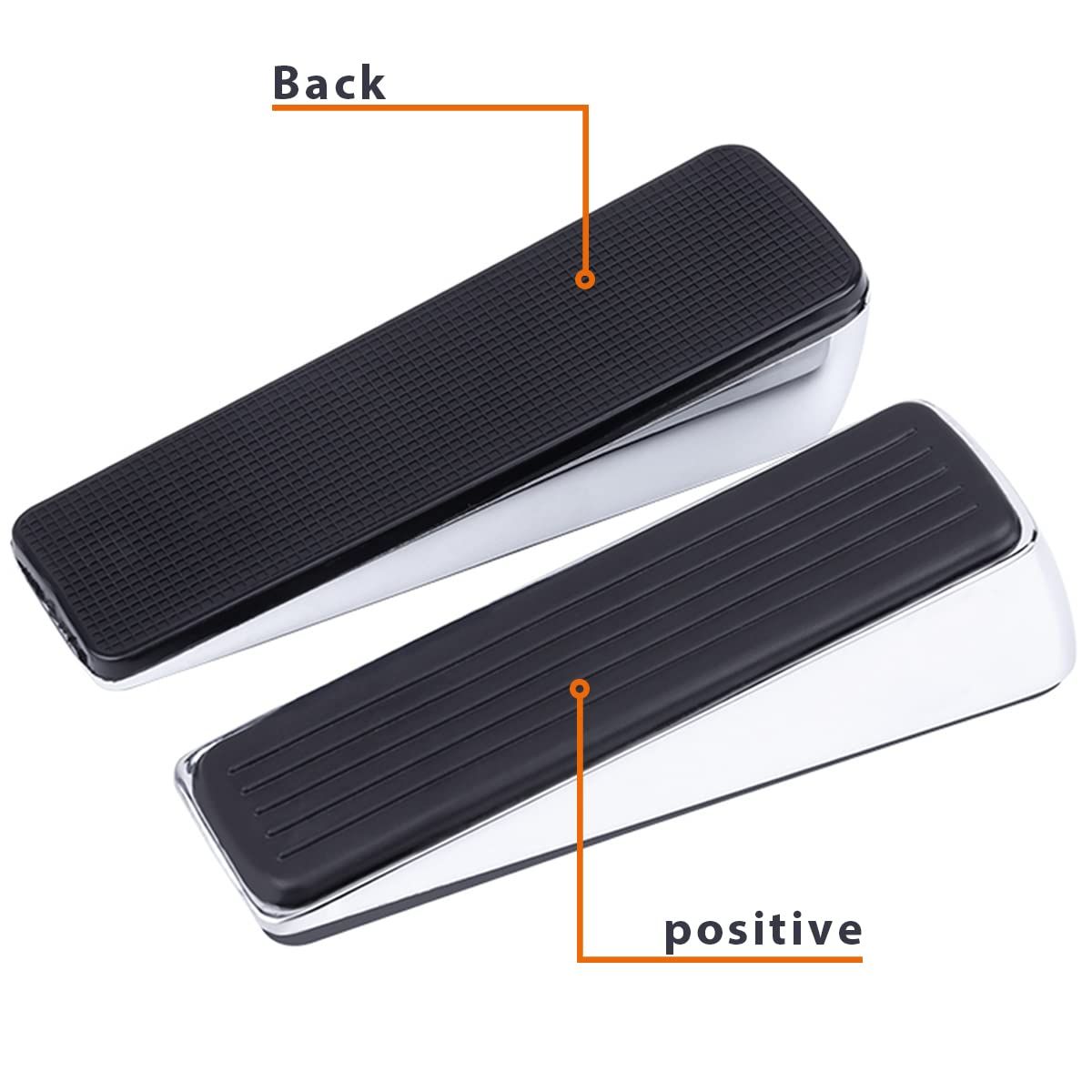 Metal Door Stop, Premium Rubber Heavy Door Stopper, Wedge Stopper, 2Pack view 5