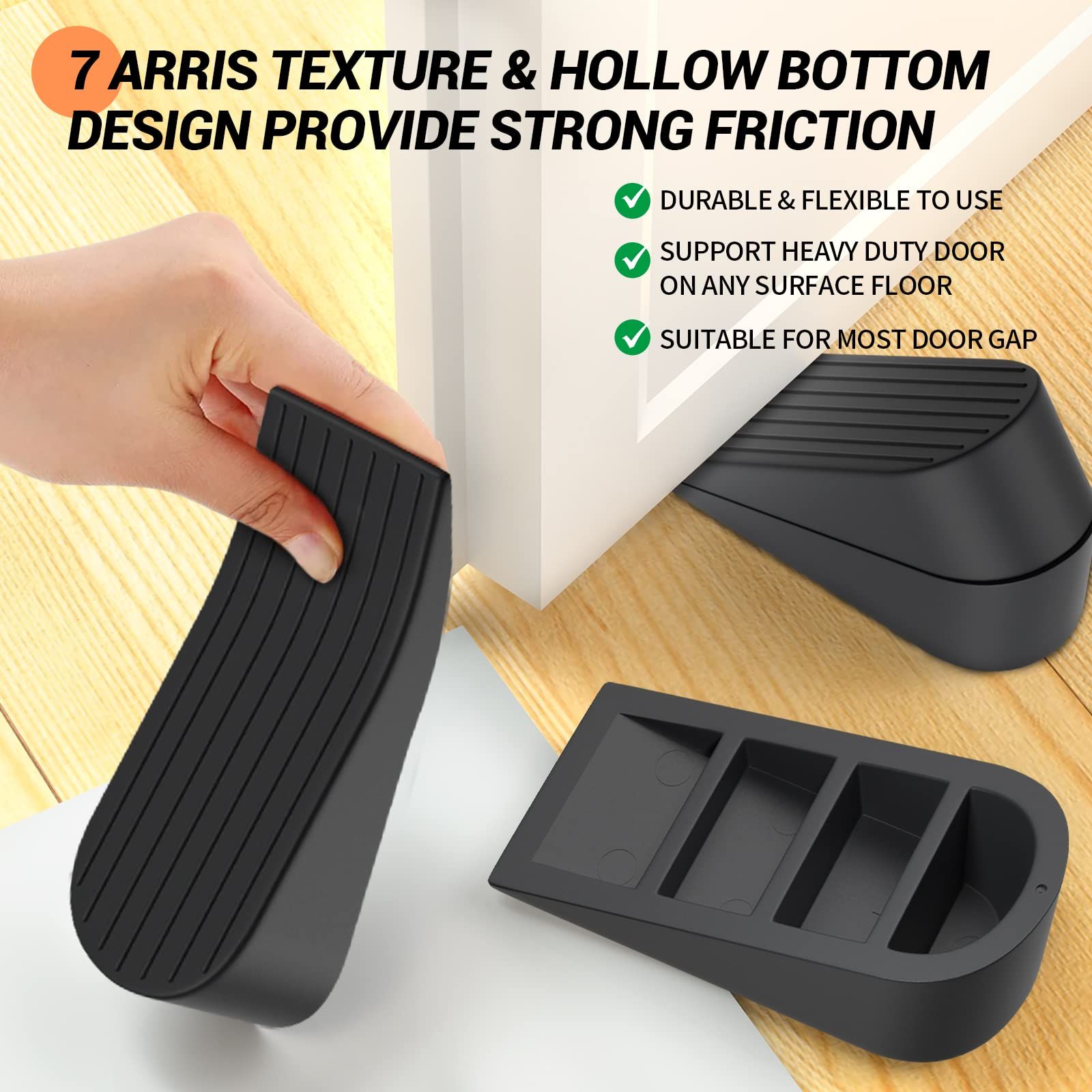 Big Door Stoppers, 2 Pack Extra Large Door Stoppers for Bottom of Door Gaps view 3