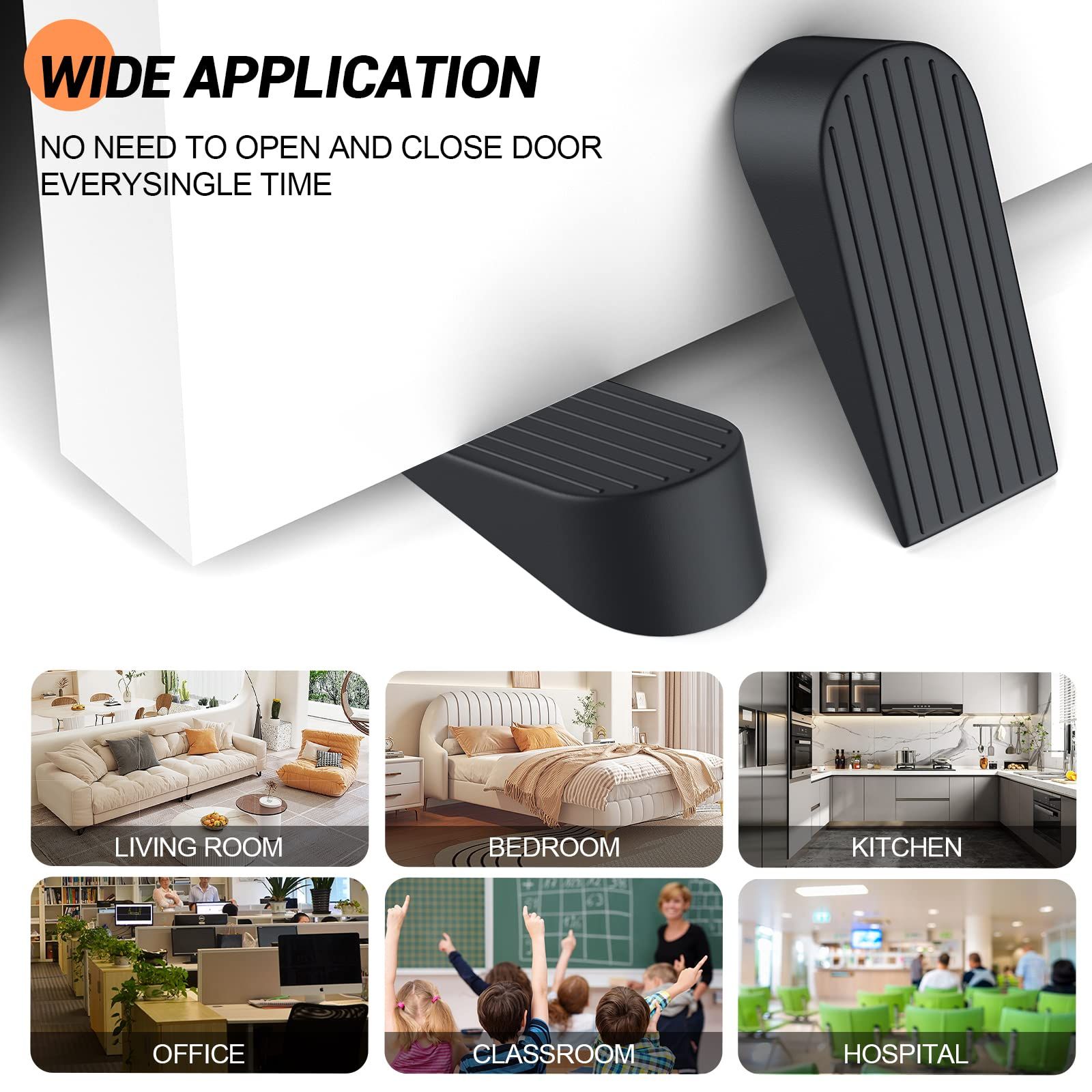 Big Door Stoppers, 2 Pack Extra Large Door Stoppers for Bottom of Door Gaps view 4