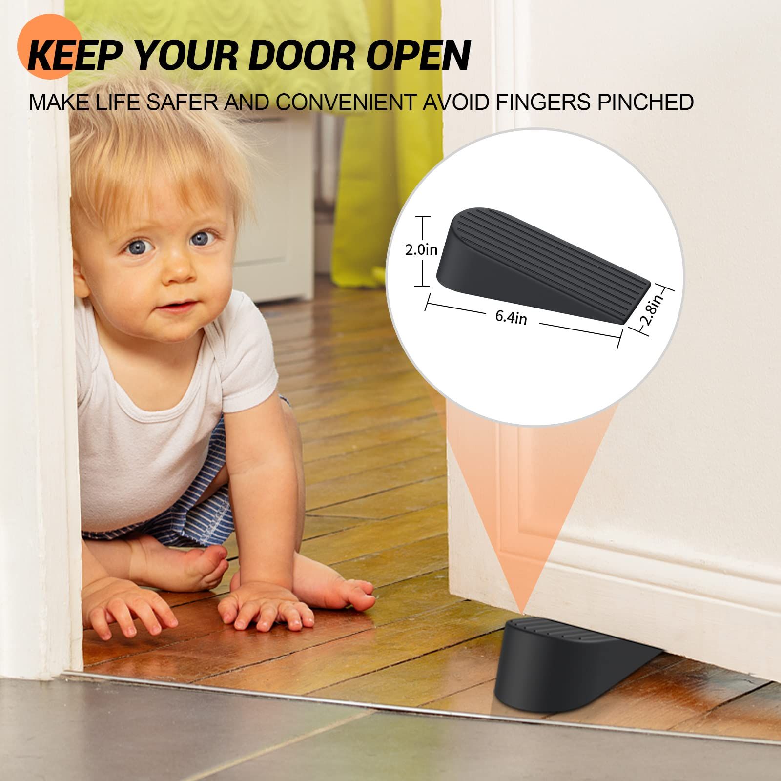 Big Door Stoppers, 2 Pack Extra Large Door Stoppers for Bottom of Door Gaps view 5