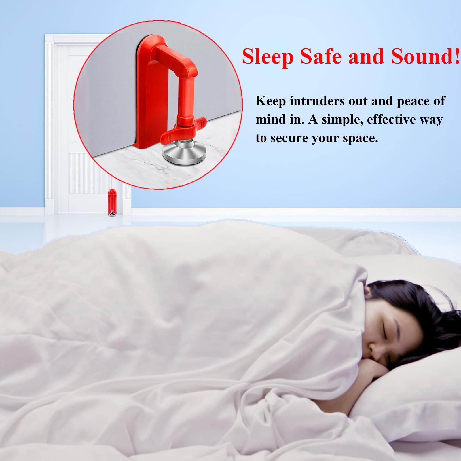 Door Stoppers Security - Portable Door Lock for Travel Anti Theft Door Blocker view 2