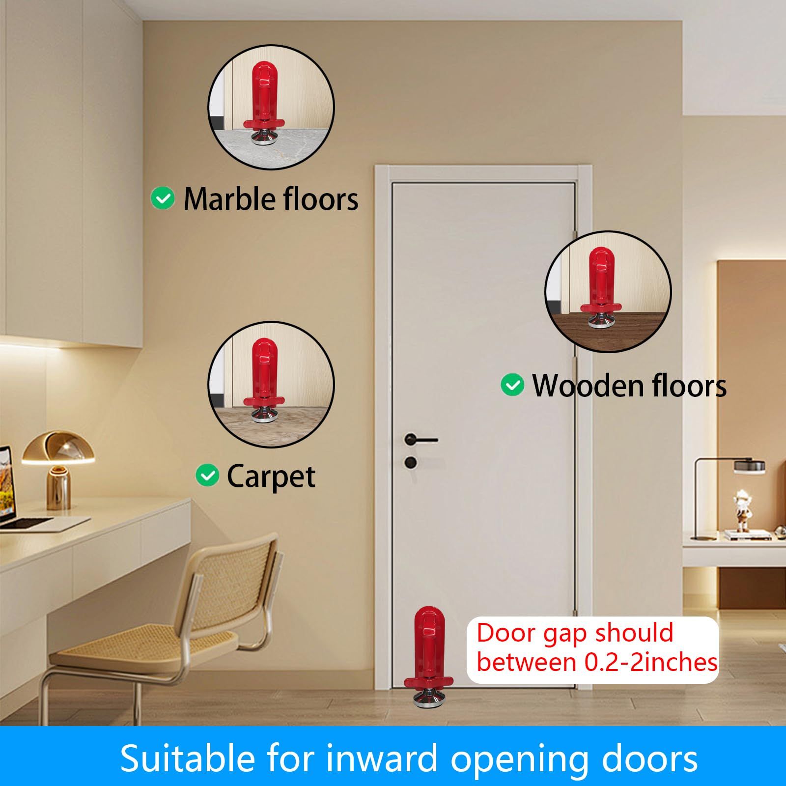 Door Stoppers Security - Portable Door Lock for Travel Anti Theft Door Blocker view 3