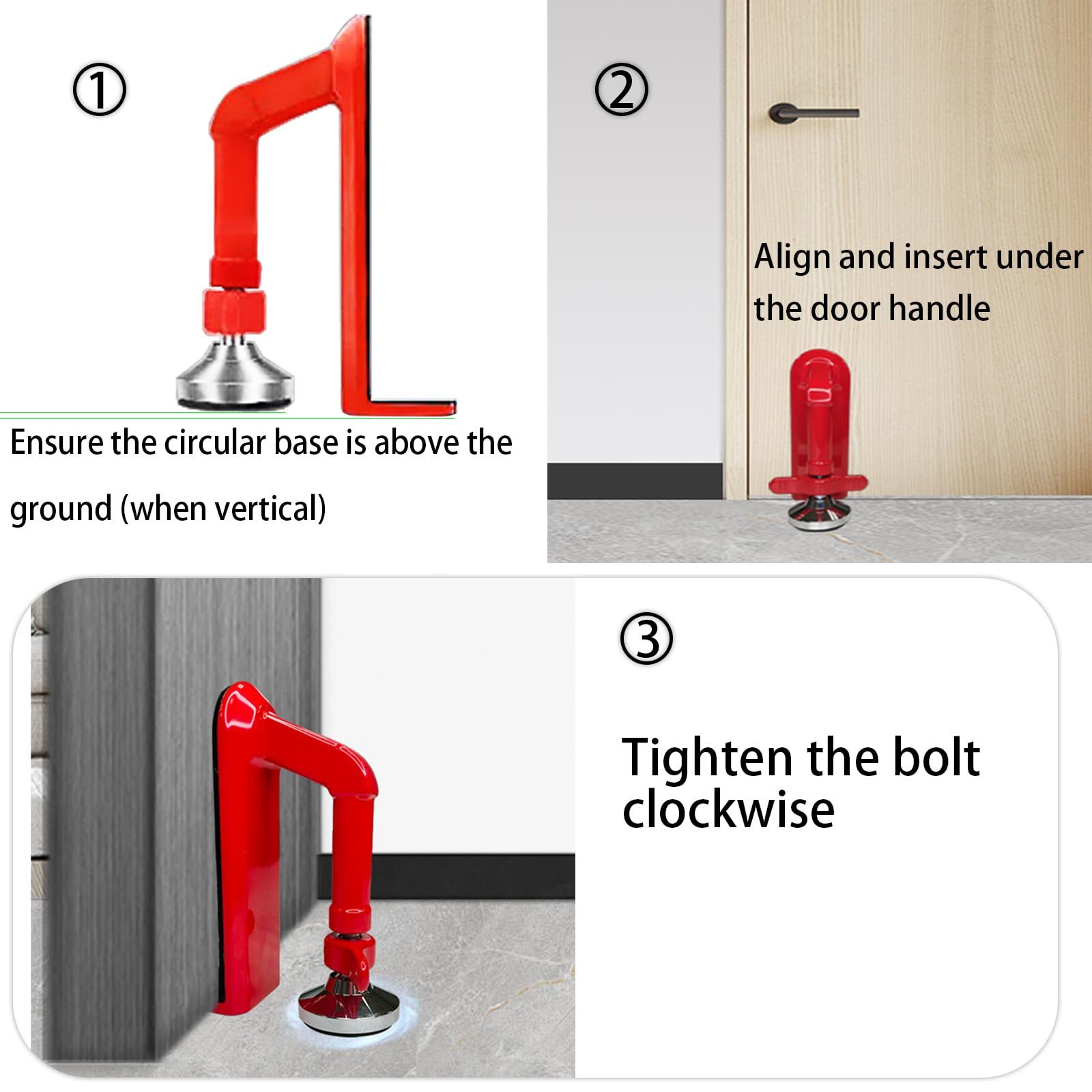 Door Stoppers Security - Portable Door Lock for Travel Anti Theft Door Blocker view 4