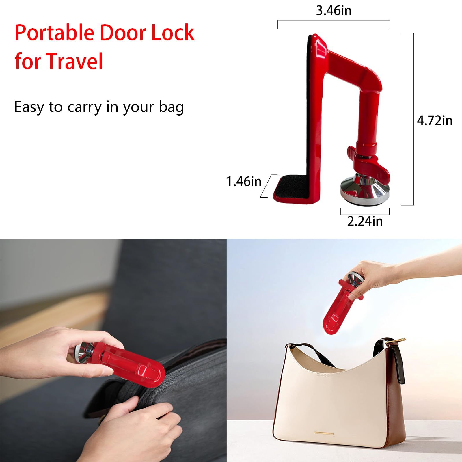 Door Stoppers Security - Portable Door Lock for Travel Anti Theft Door Blocker view 5