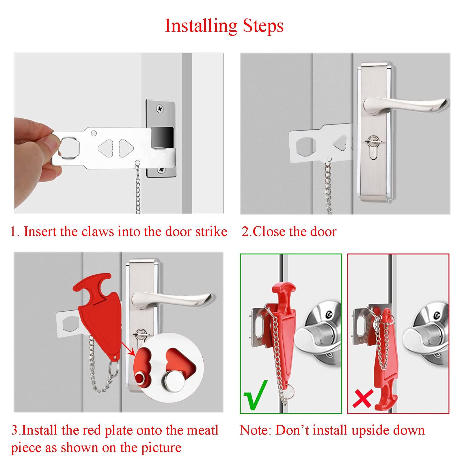 Portable Door Lock for Hotel Home Apartment view 4