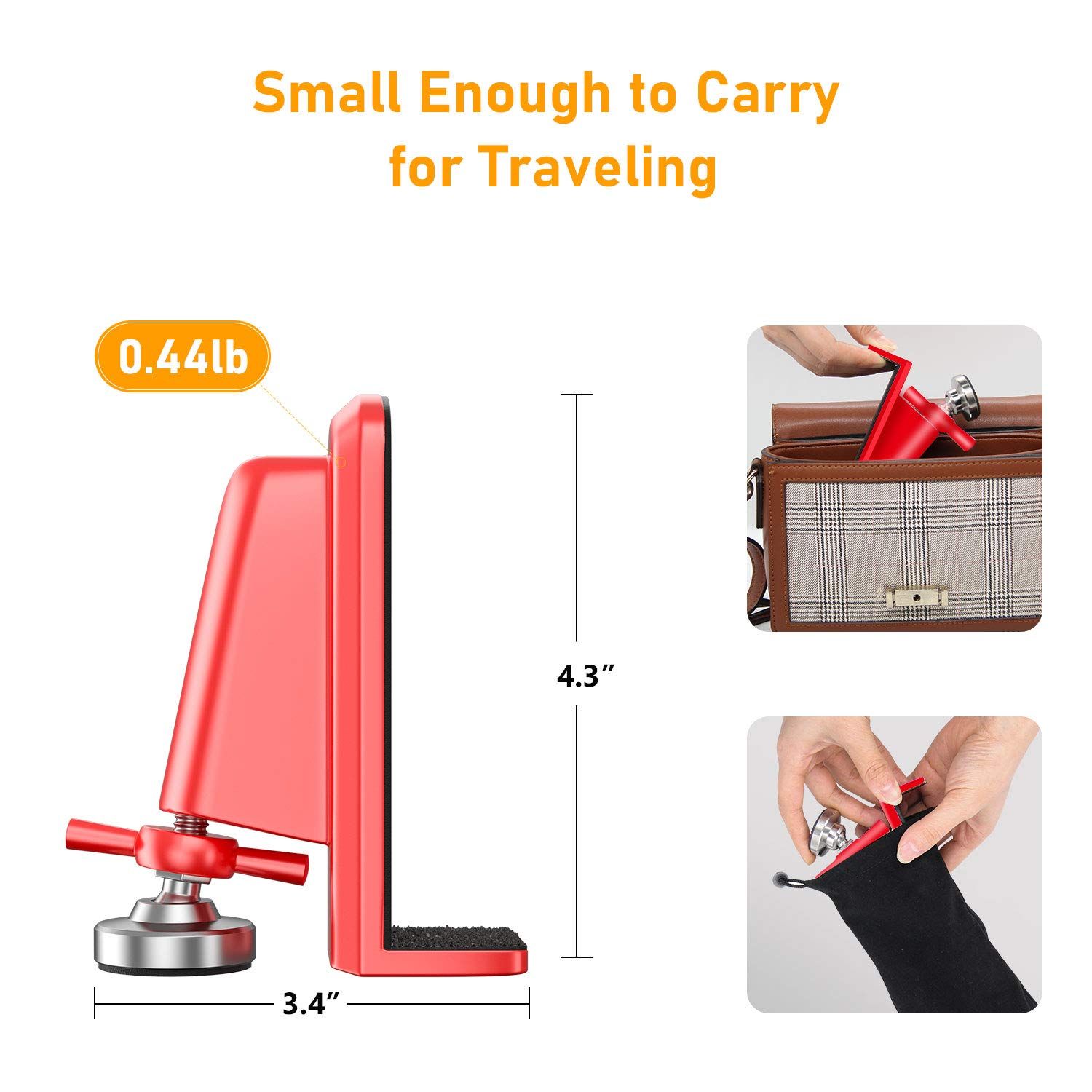 Door Stoppers Security - Portable Door Jammer for Travel Security Anti Theft view 2