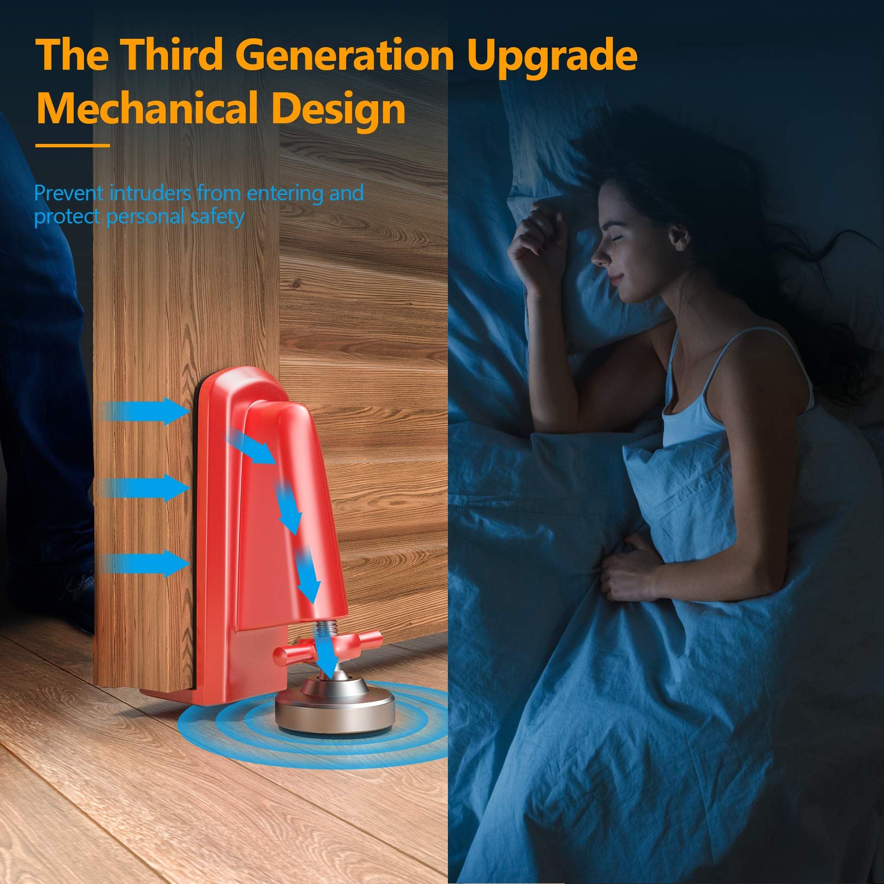 Door Stoppers Security - Portable Door Jammer for Travel Security Anti Theft view 3