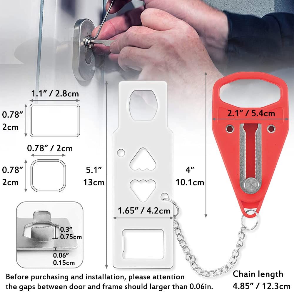 Portable Door Lock, Strong Multi Size Hotel Door Lock, Travel Door Stopper view 2