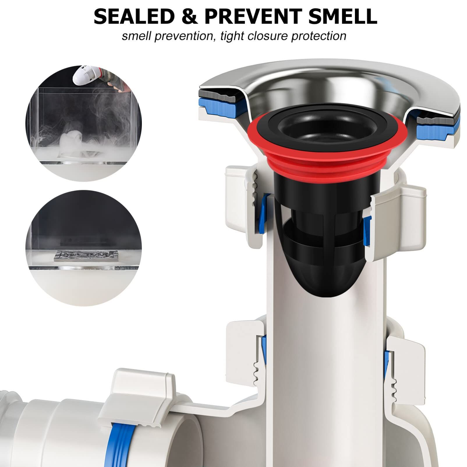 2pcs Shower Floor Drain Backflow Preventer view 2